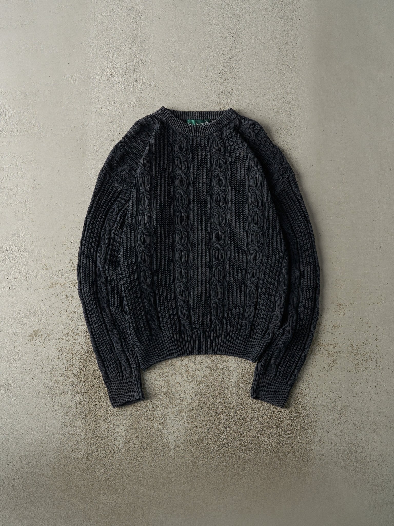 Vintage 90s Black Cable Knit Pullover Sweater (M/L)