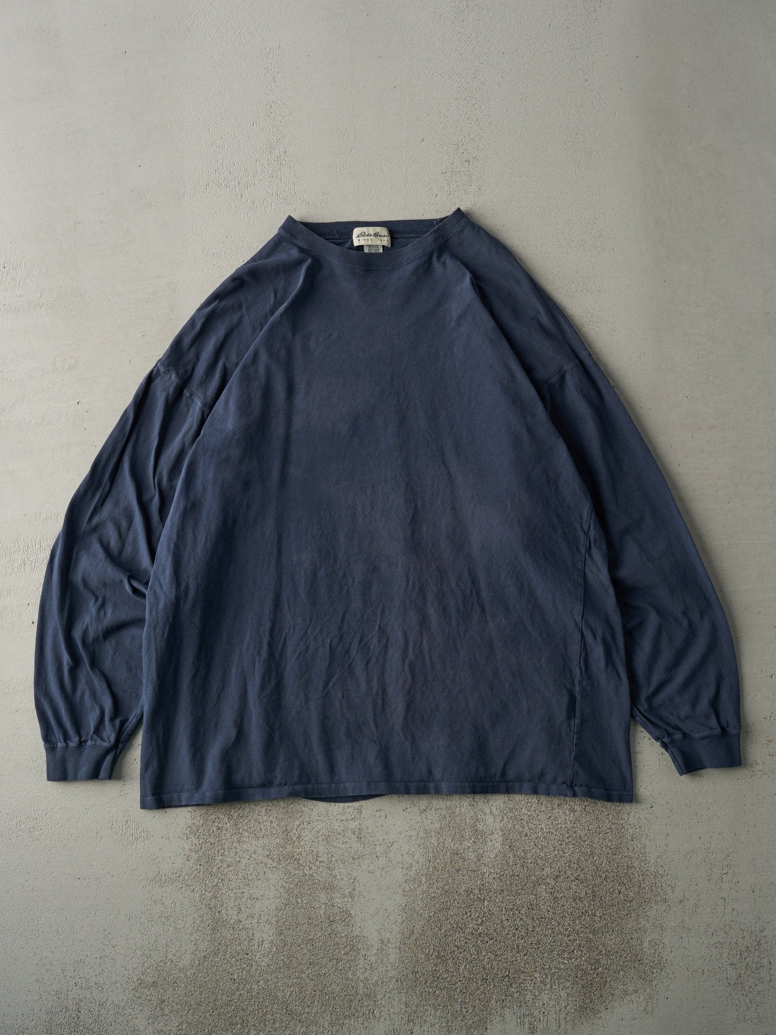 Vintage 90s Navy Blue Eddie Bauer Blank Long Sleeve (XL)