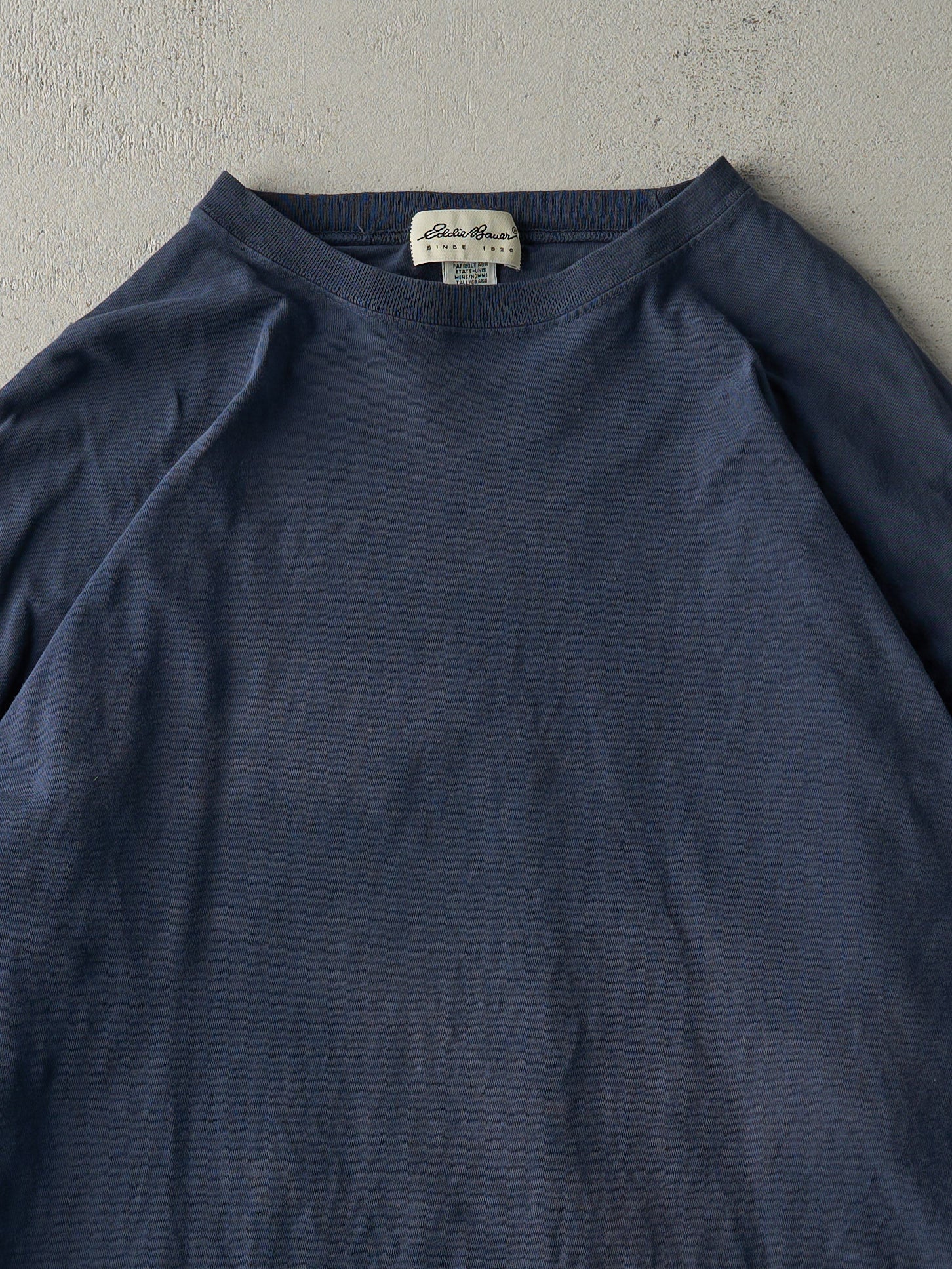 Vintage 90s Navy Blue Eddie Bauer Blank Long Sleeve (XL)
