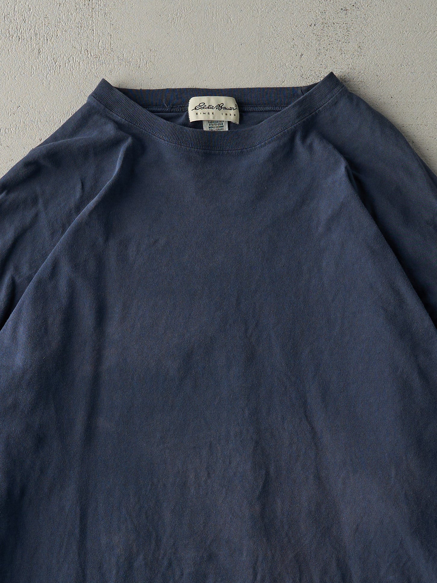 Vintage 90s Navy Blue Eddie Bauer Blank Long Sleeve (XL)