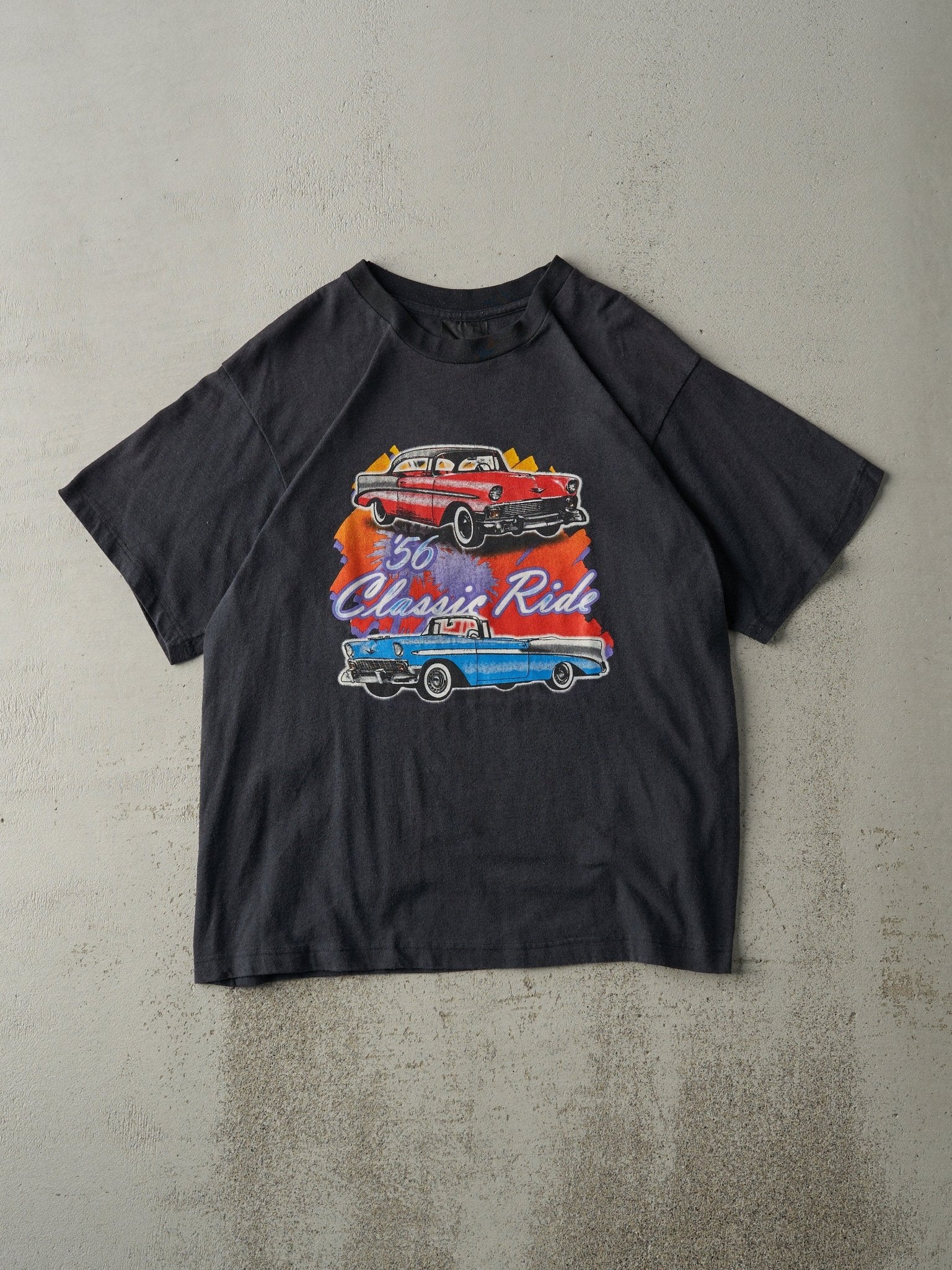 Vintage 80s Faded Black '56 Classic Ride Cars Tee (M/L)
