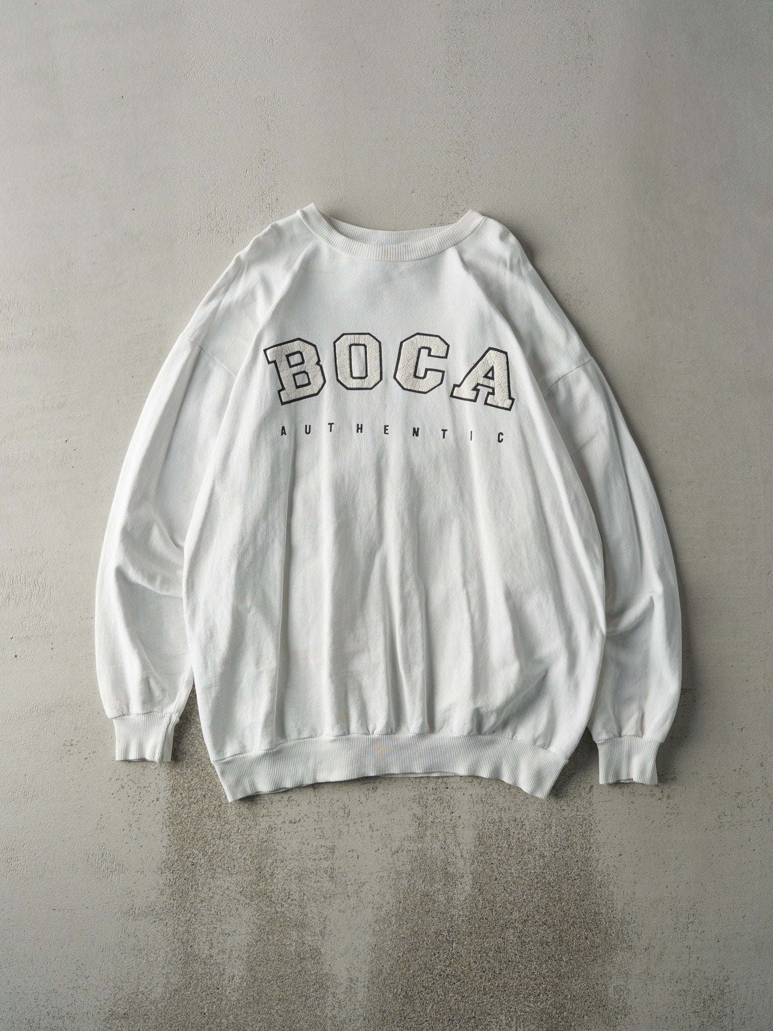 Vintage 90s White Boca Authentic Crewneck (L/XL)