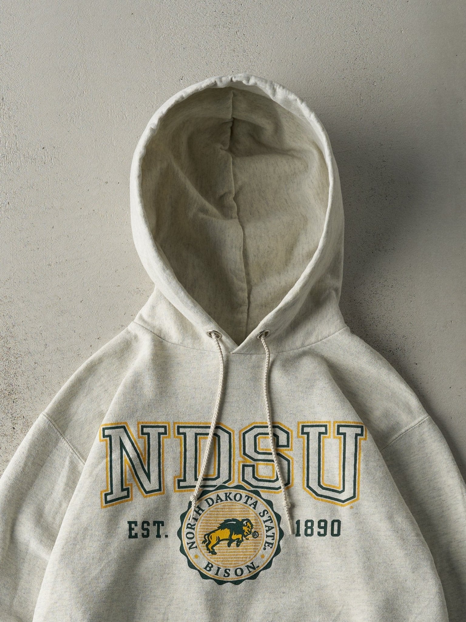 Vintage 90s Heather Grey North Dakota State University Hoodie (S/M)