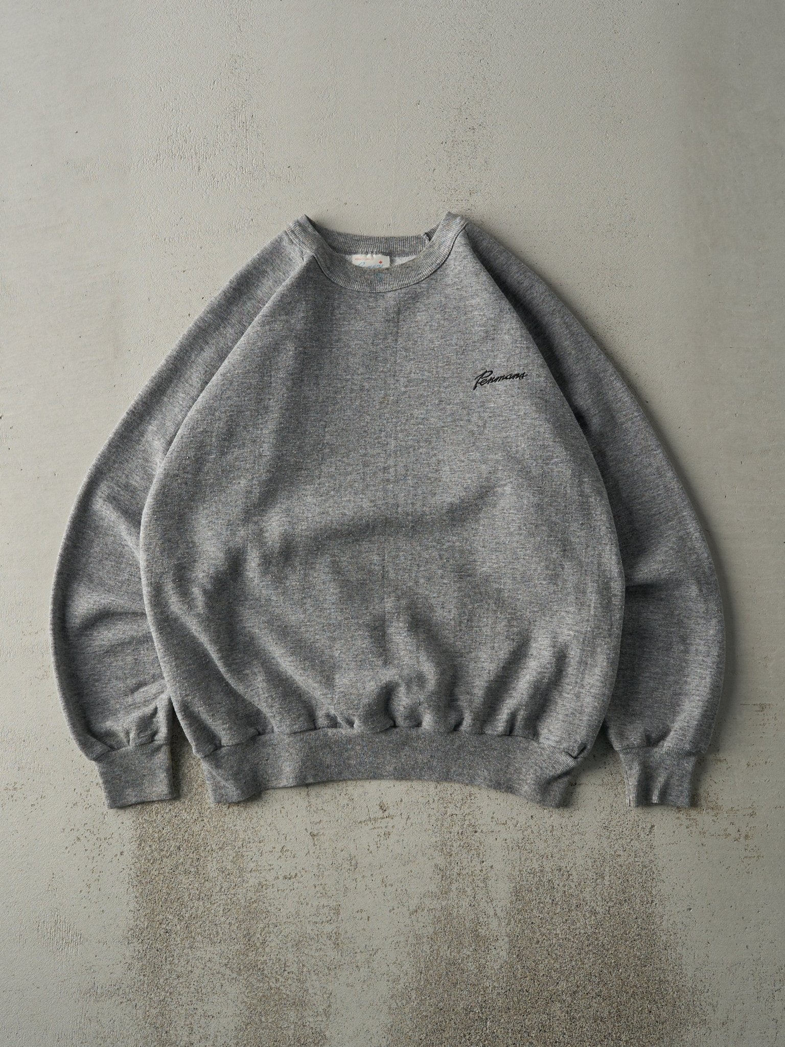 Vintage 80s Grey Embroidered Penmans Boxy Crewneck (M)