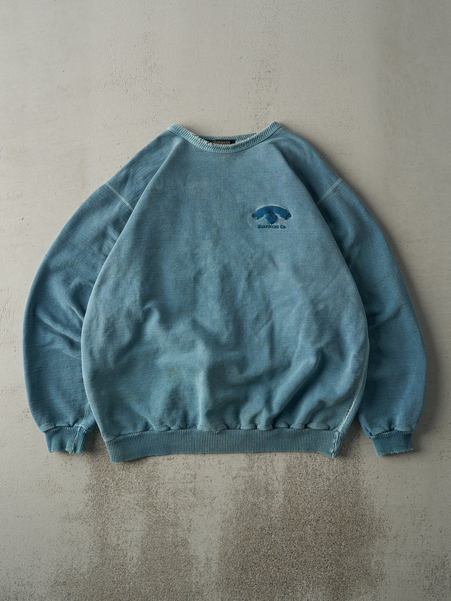 Vintage 90s Washed Teal Wind River Crewneck (XL)