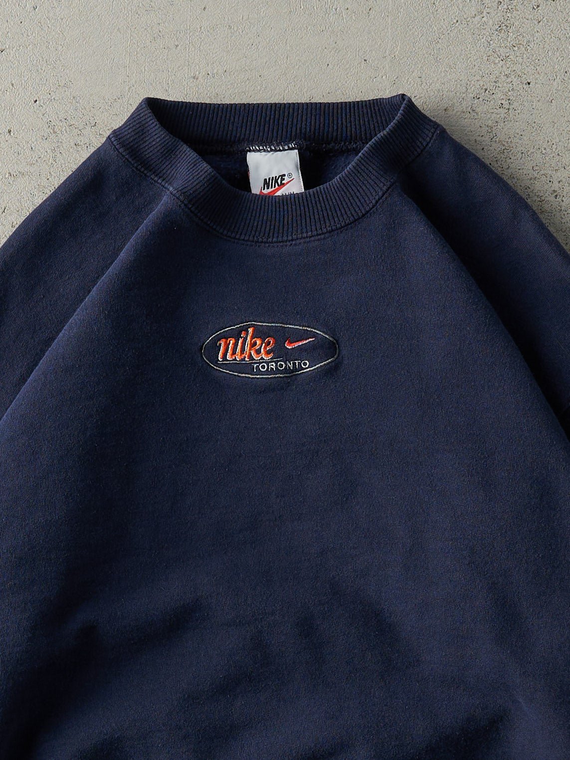 Vintage 90s Navy Blue Embroidered Nike Toronto Crewneck (M)