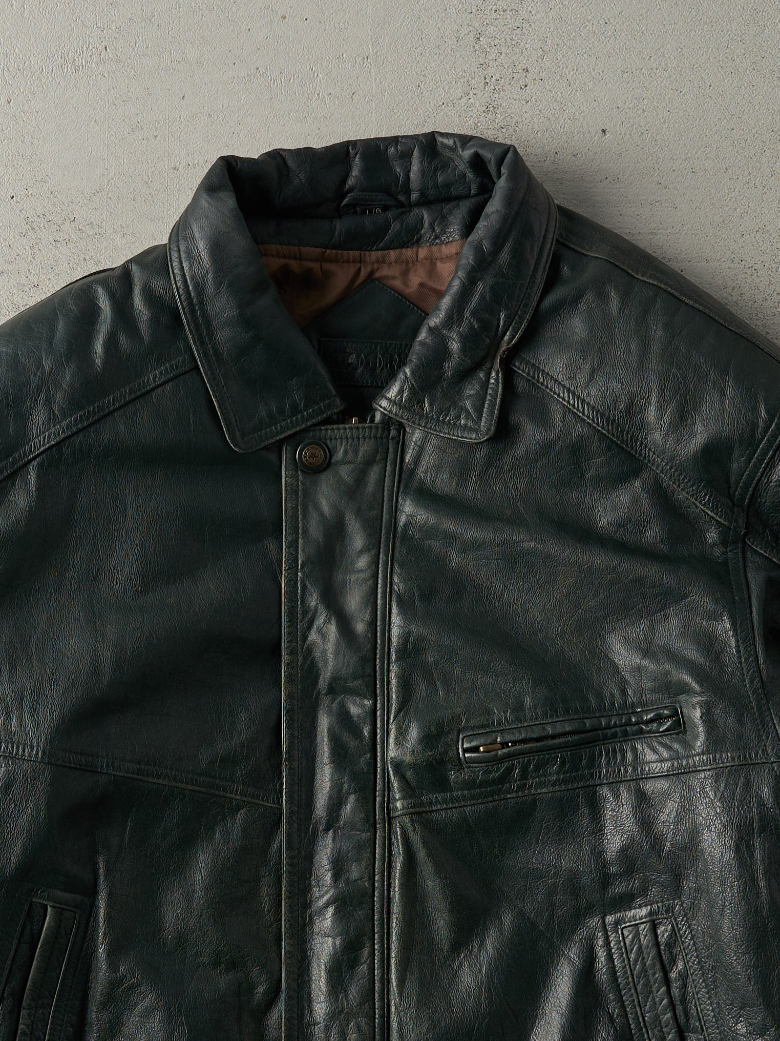 Vintage 90s Green Moores Leather Jacket (M)