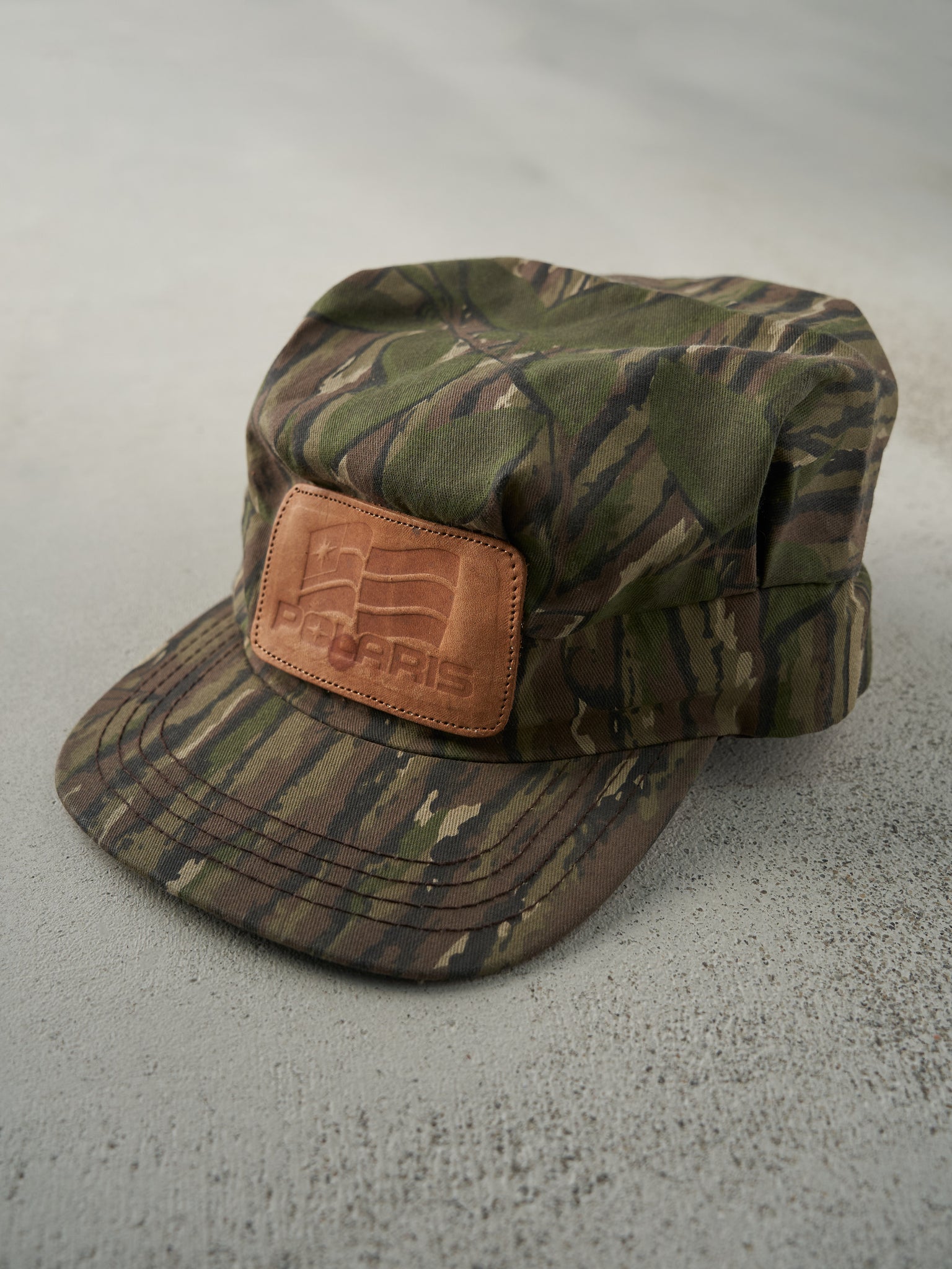 Vintage 90s Camo Polaris Army Snapback Hat