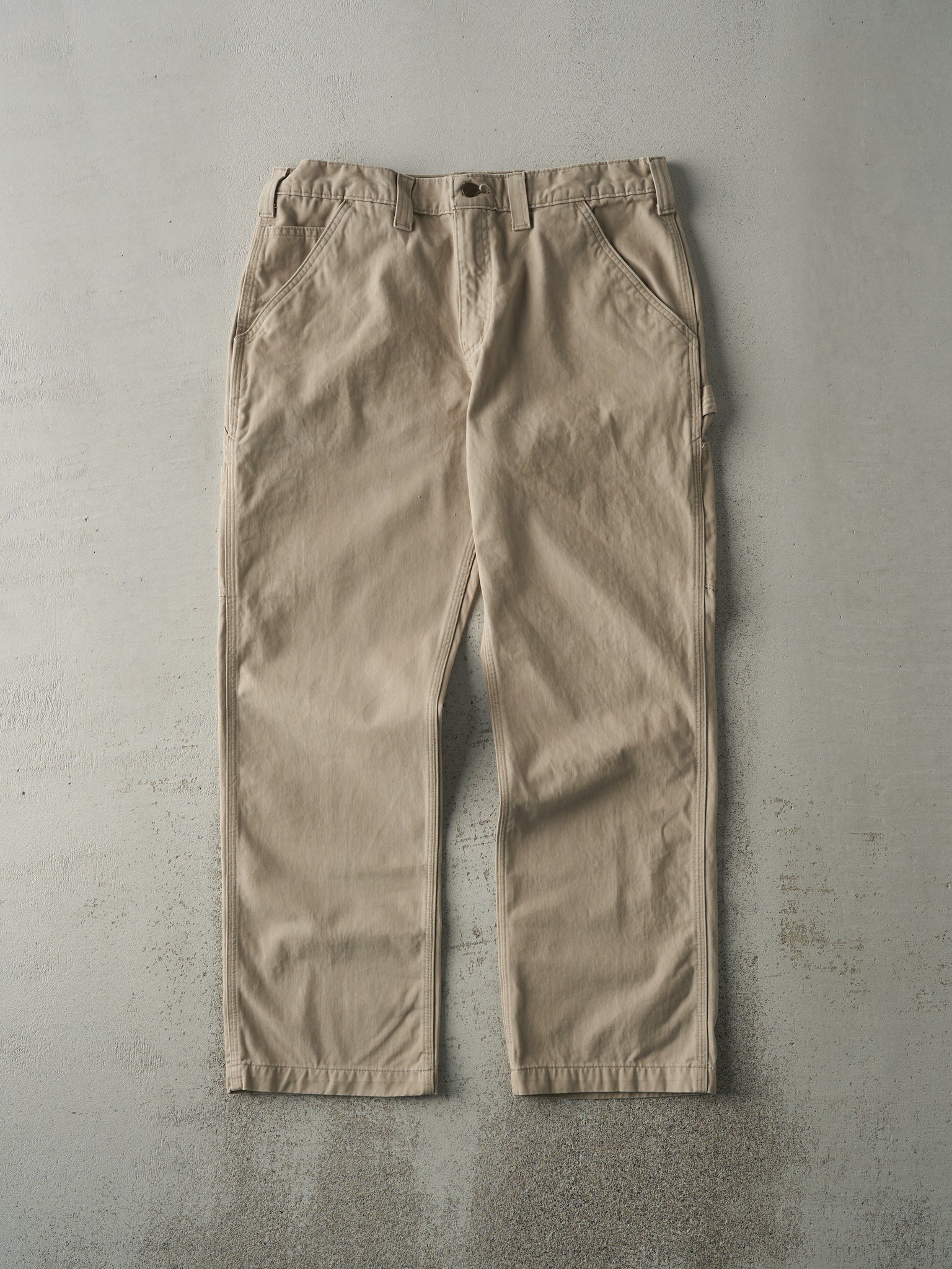 Vintage Y2K Beige Carhartt Light Weight Carpenter Pants (34x30)