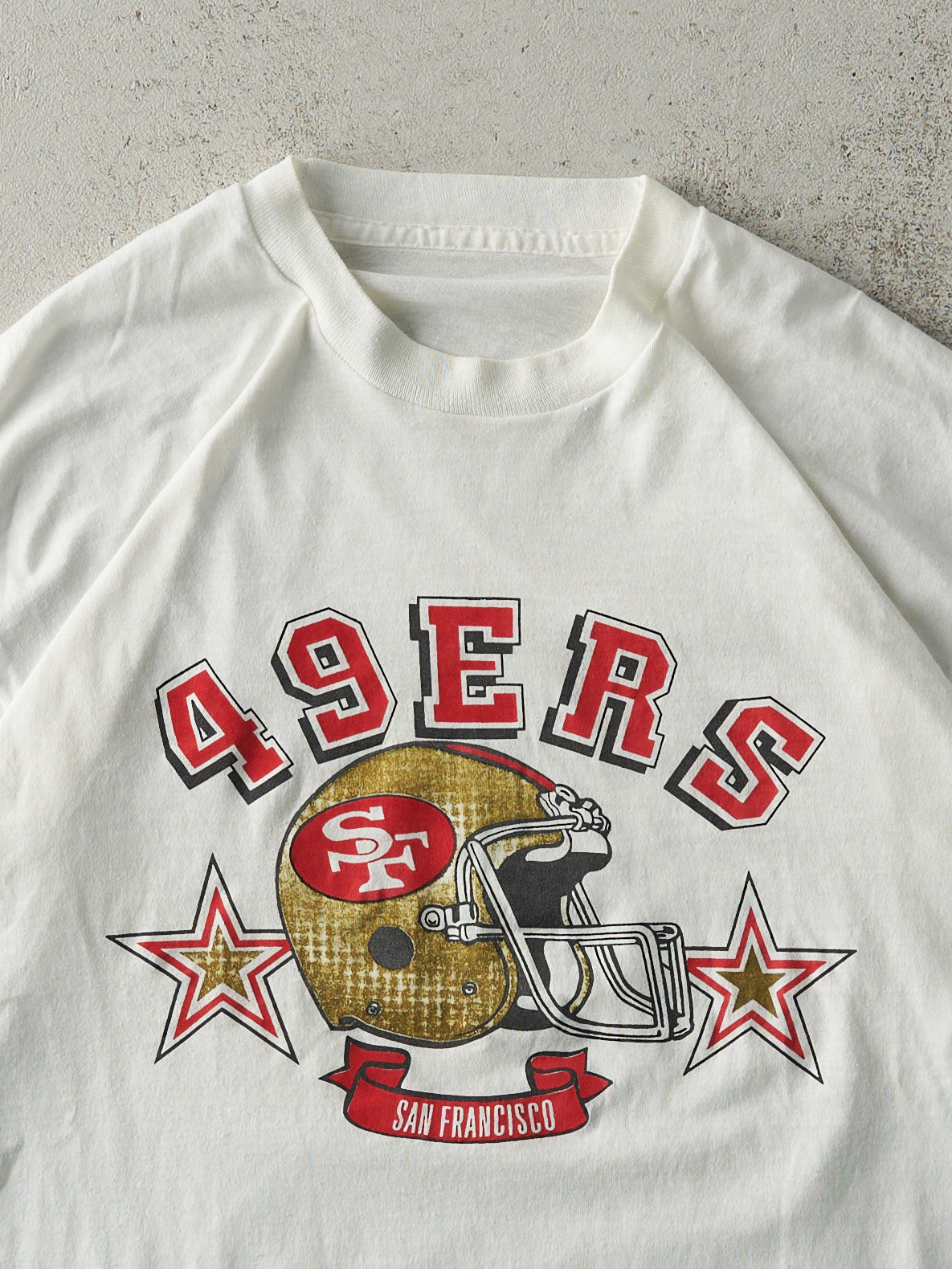 Vintage 80s White San Fransisco 49ers Single Stitch Tee (M)