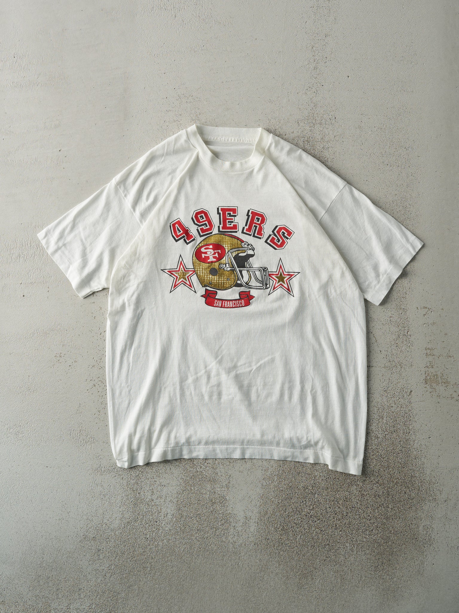 Vintage 80s White San Fransisco 49ers Single Stitch Tee (M)