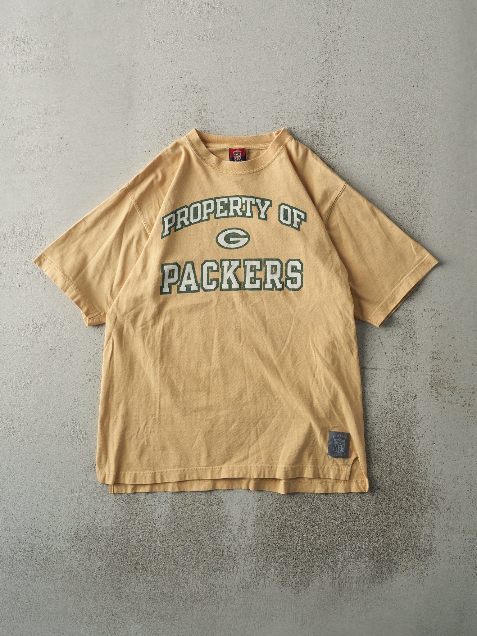 Vintage Y2K Yellow Green Bay Packers Tee (M)