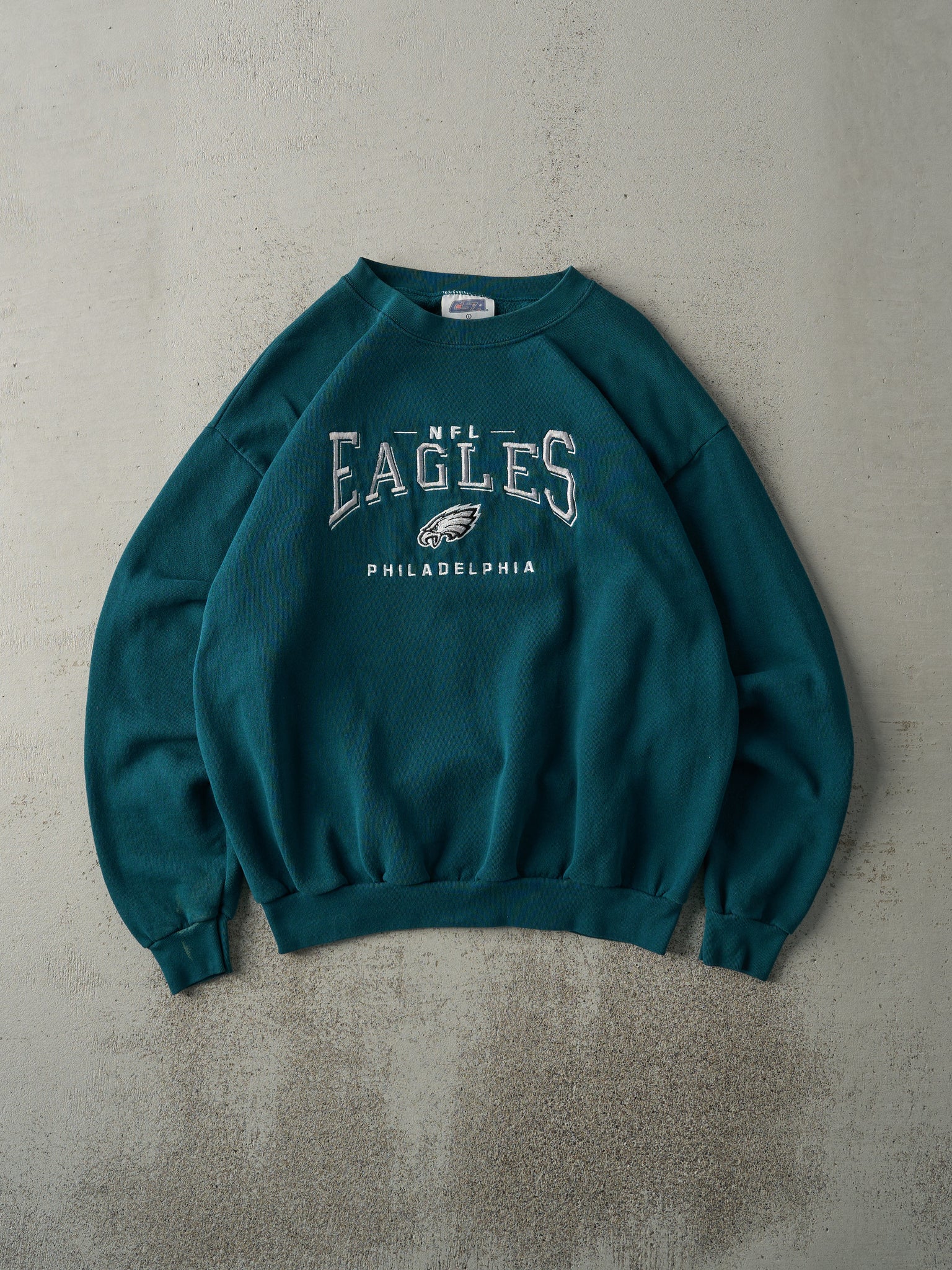 Vintage 90s Green Embroidered Philadelphia Eagles Crewneck (M)