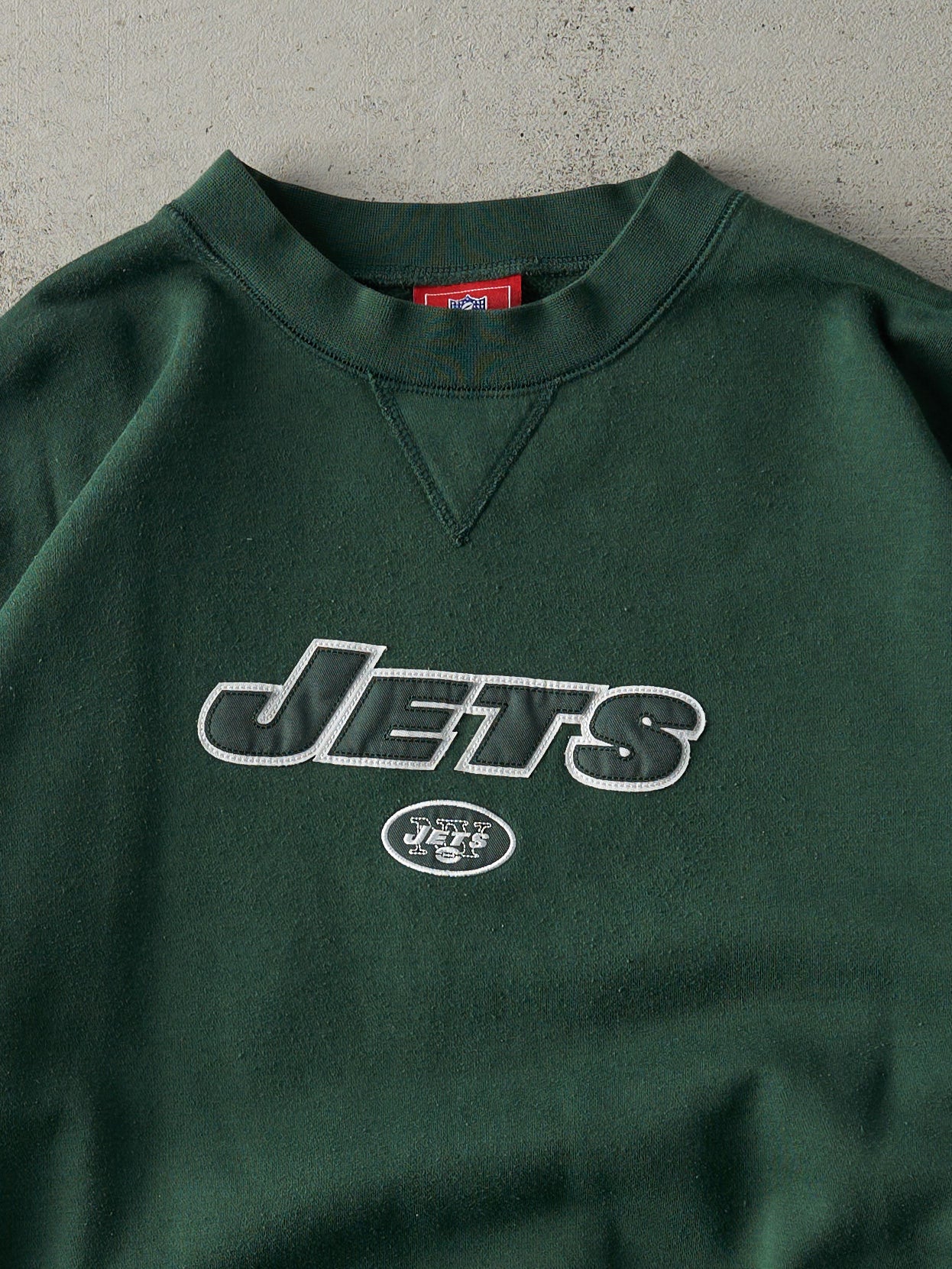 Vintage 90s Forest Green New York Jets Boxy Crewneck (XL)