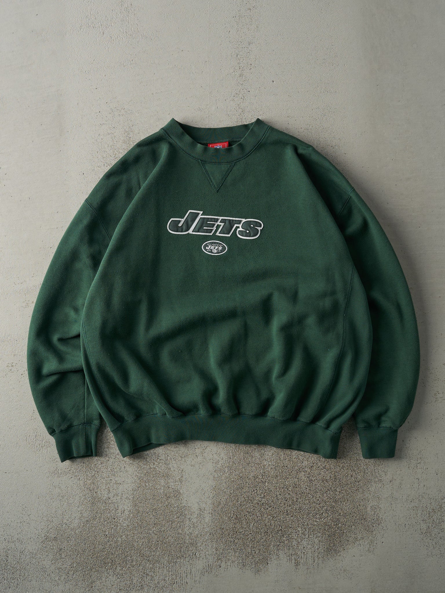 Vintage 90s Forest Green New York Jets Boxy Crewneck (XL)