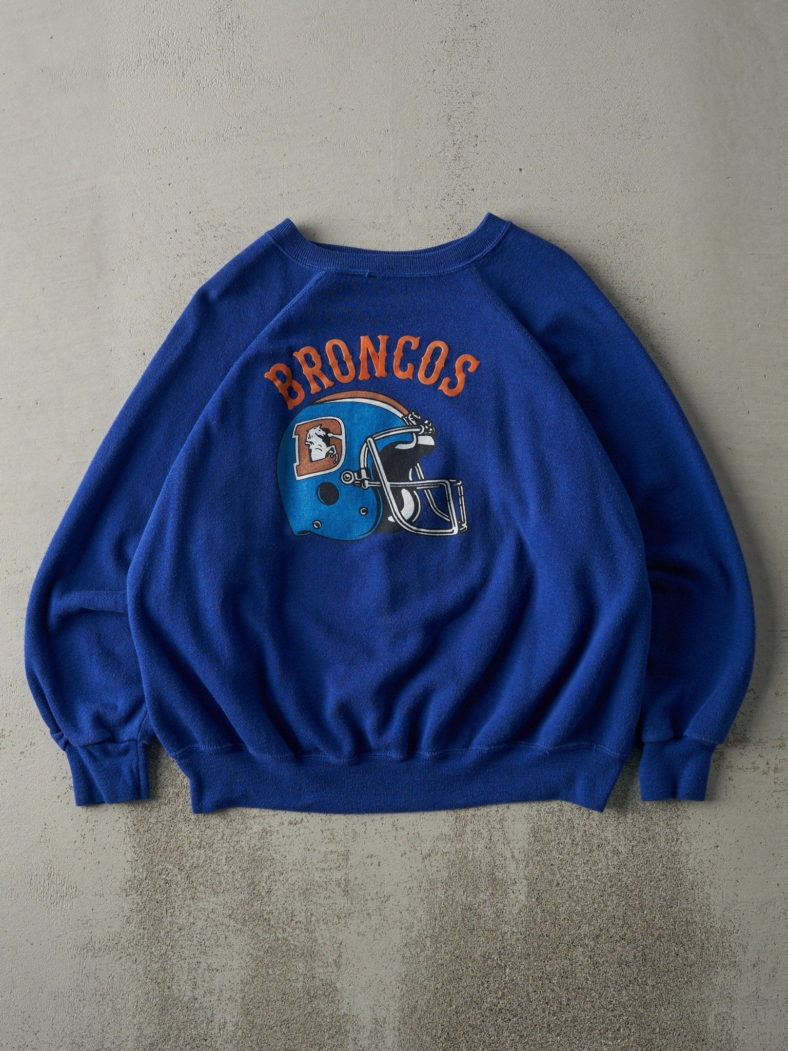 Vintage 80s Blue Denver Broncos Boxy Crewneck (L)