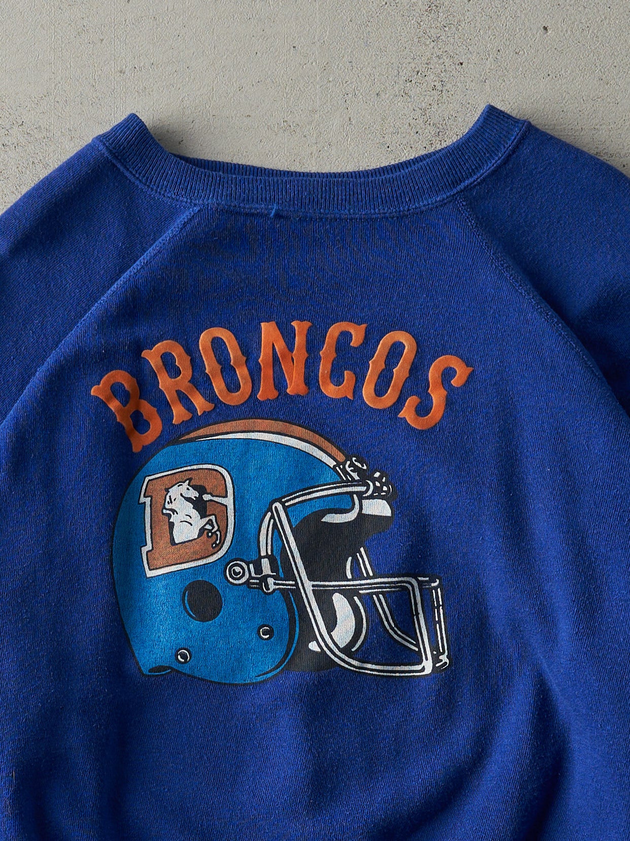 Vintage 80s Blue Denver Broncos Boxy Crewneck (L)