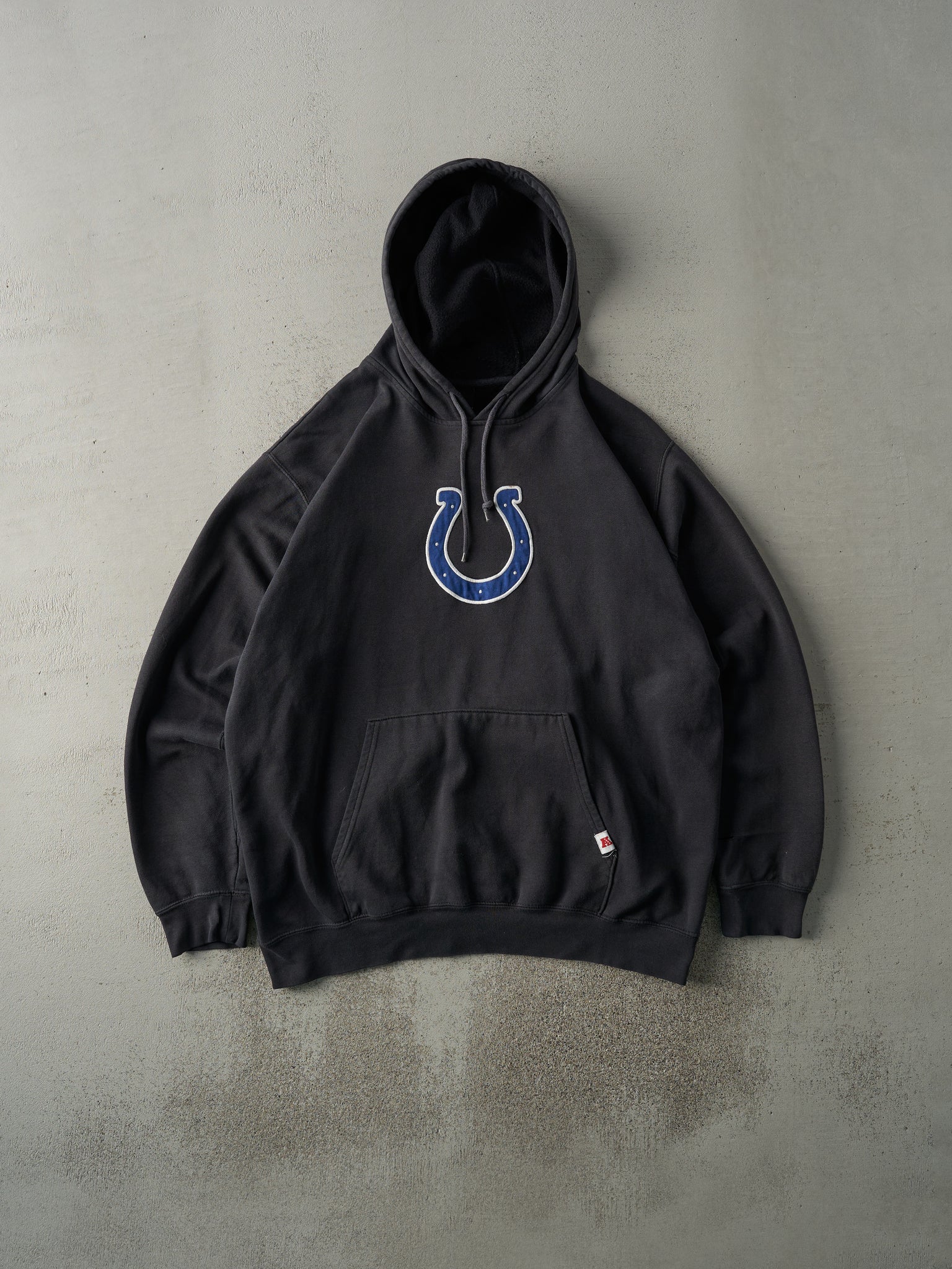 Vintage 90s Faded Black Embroidered Indianapolis Colts Hoodie (L)