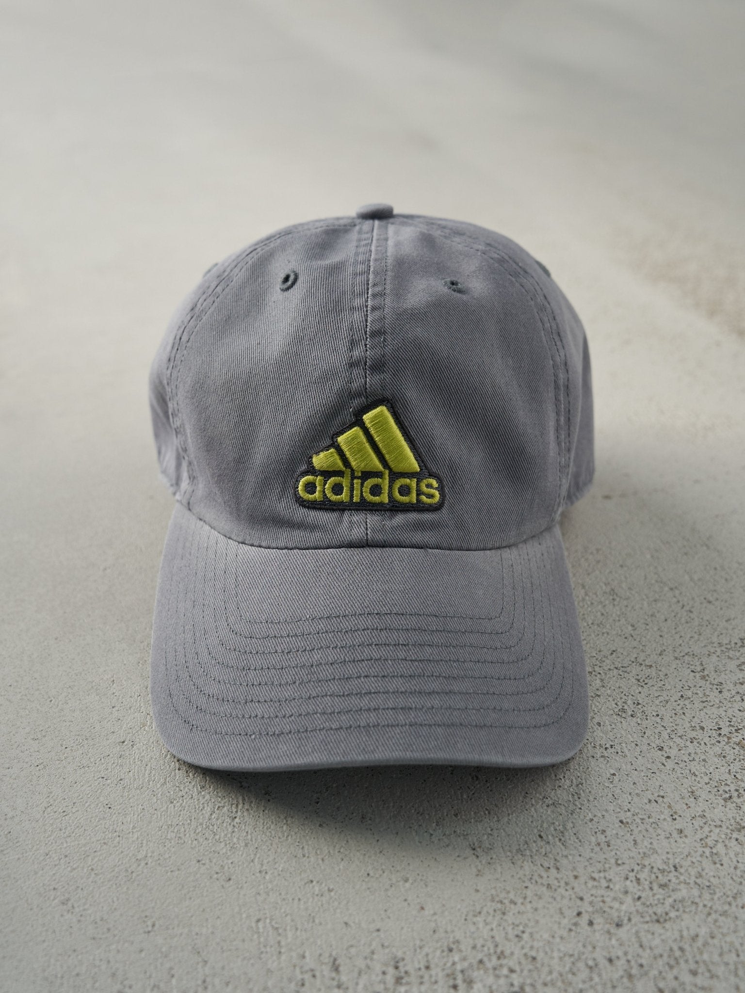 Vintage Y2K Grey Embroidered Adidas Logo Strapback Hat