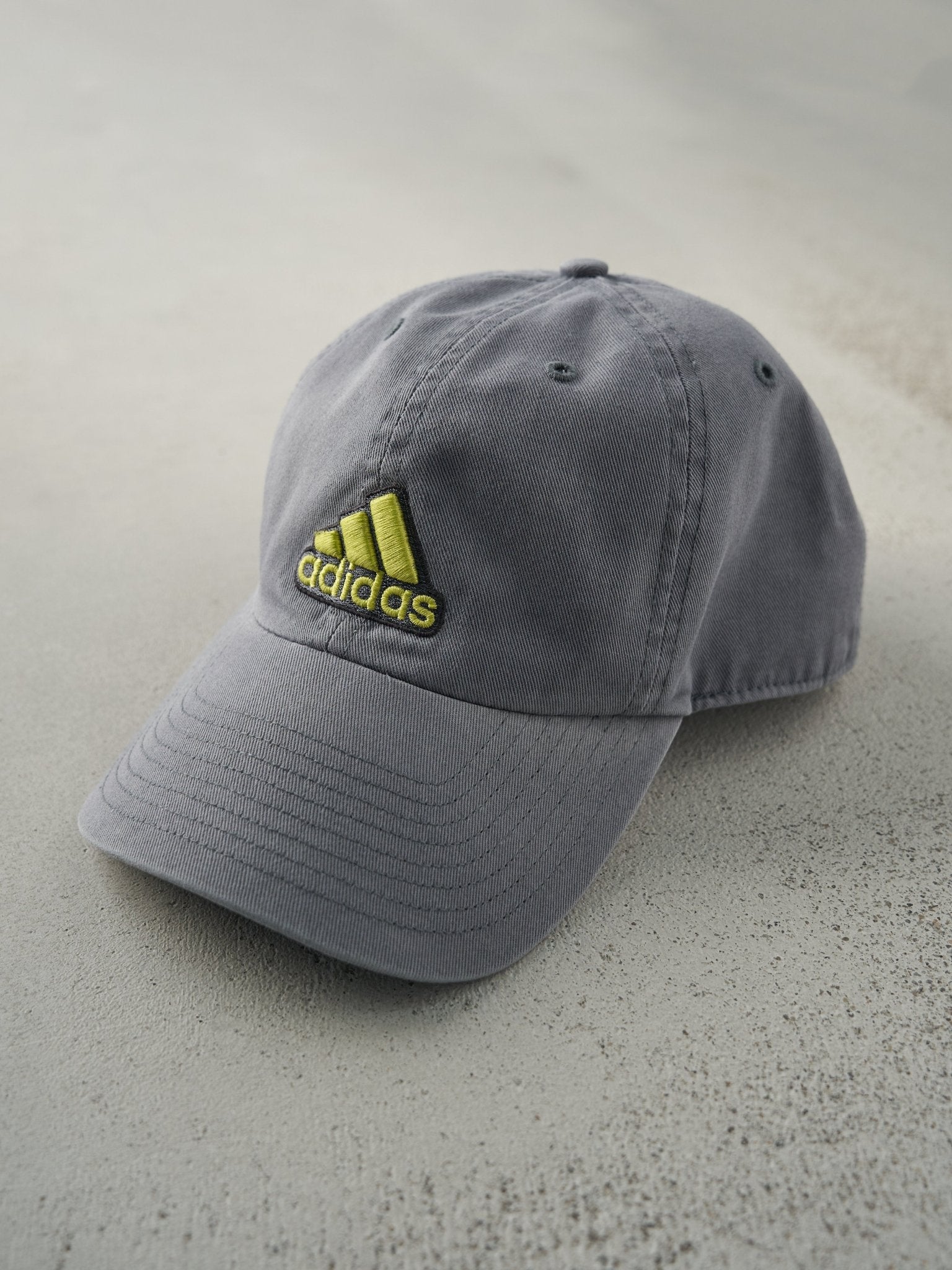Vintage Y2K Grey Embroidered Adidas Logo Strapback Hat