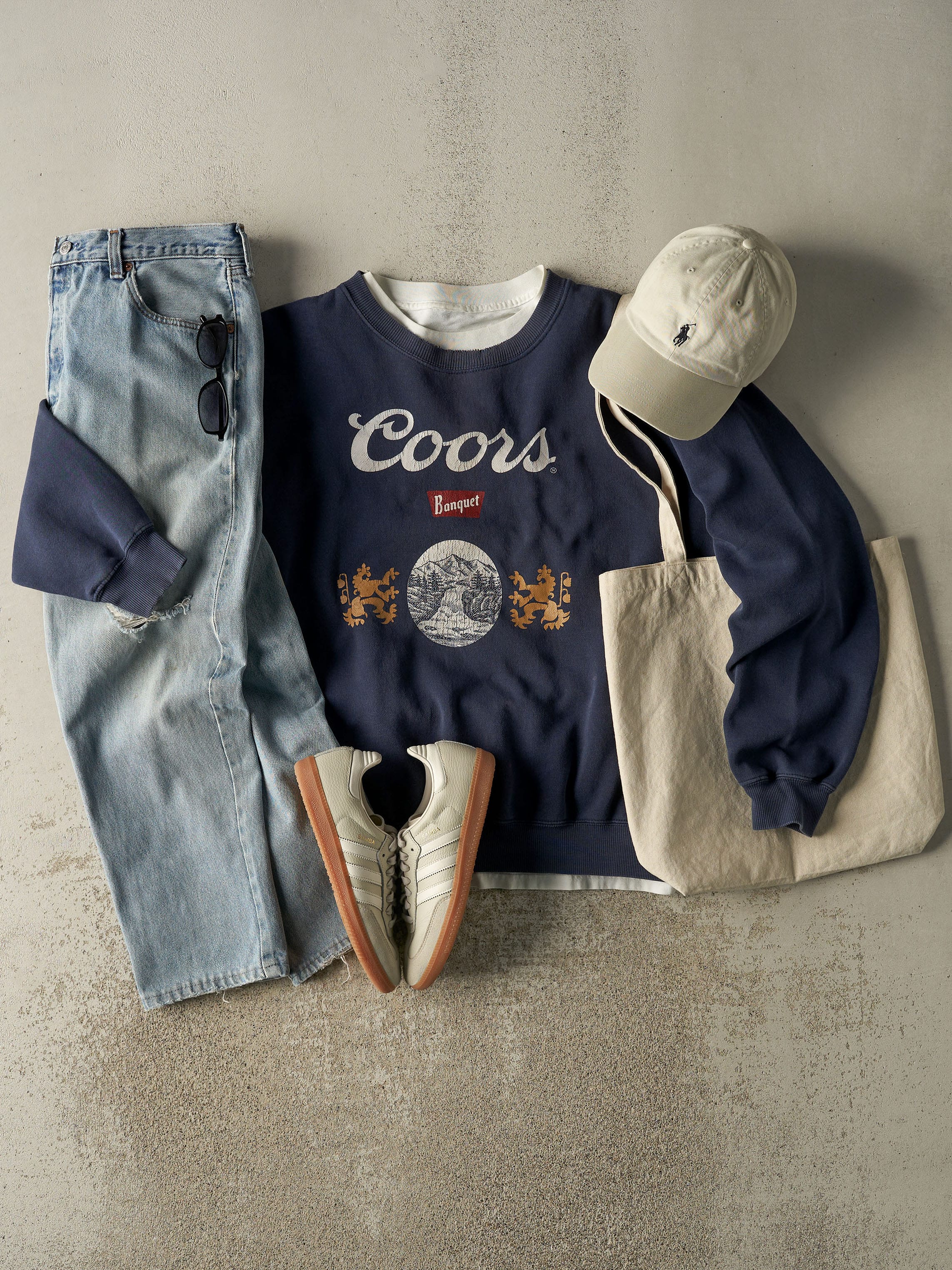 Vintage 90s Navy Blue Coors Banquet Crewneck (XL)