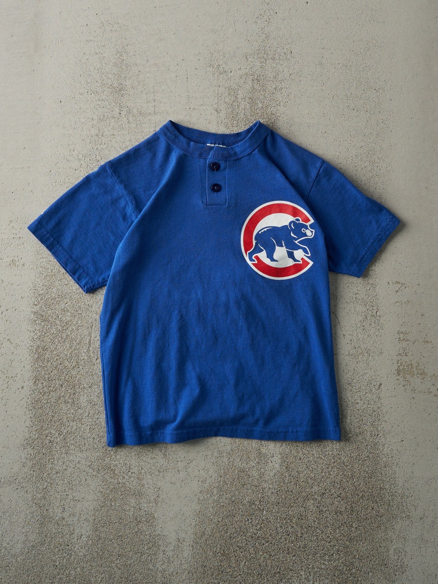 Vintage 90s Royal Blue Chicago Cubs Quarter Button Tee (XS)