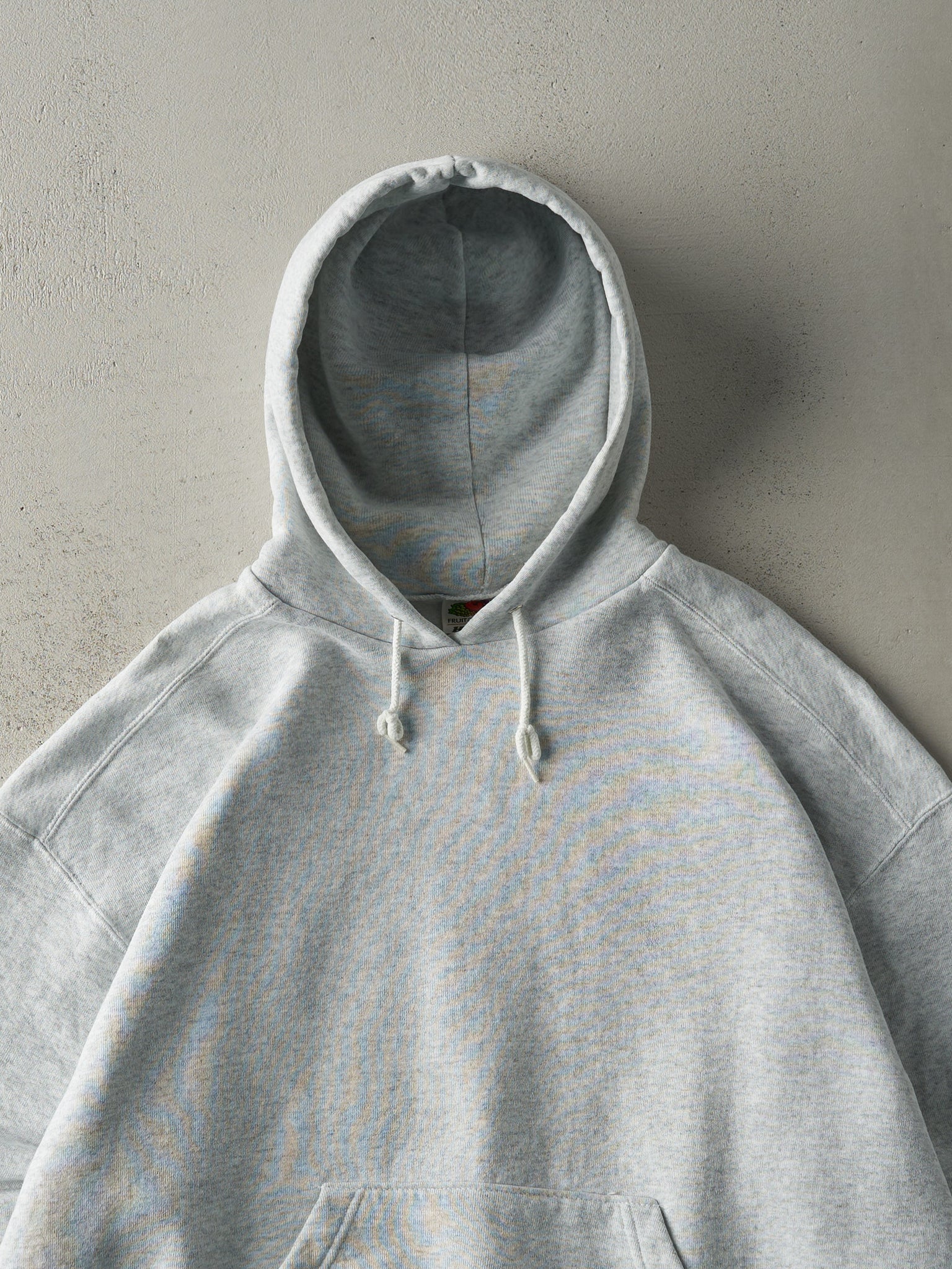 Vintage Y2K Heather Grey Blank Boxy Hoodie (L/XL)