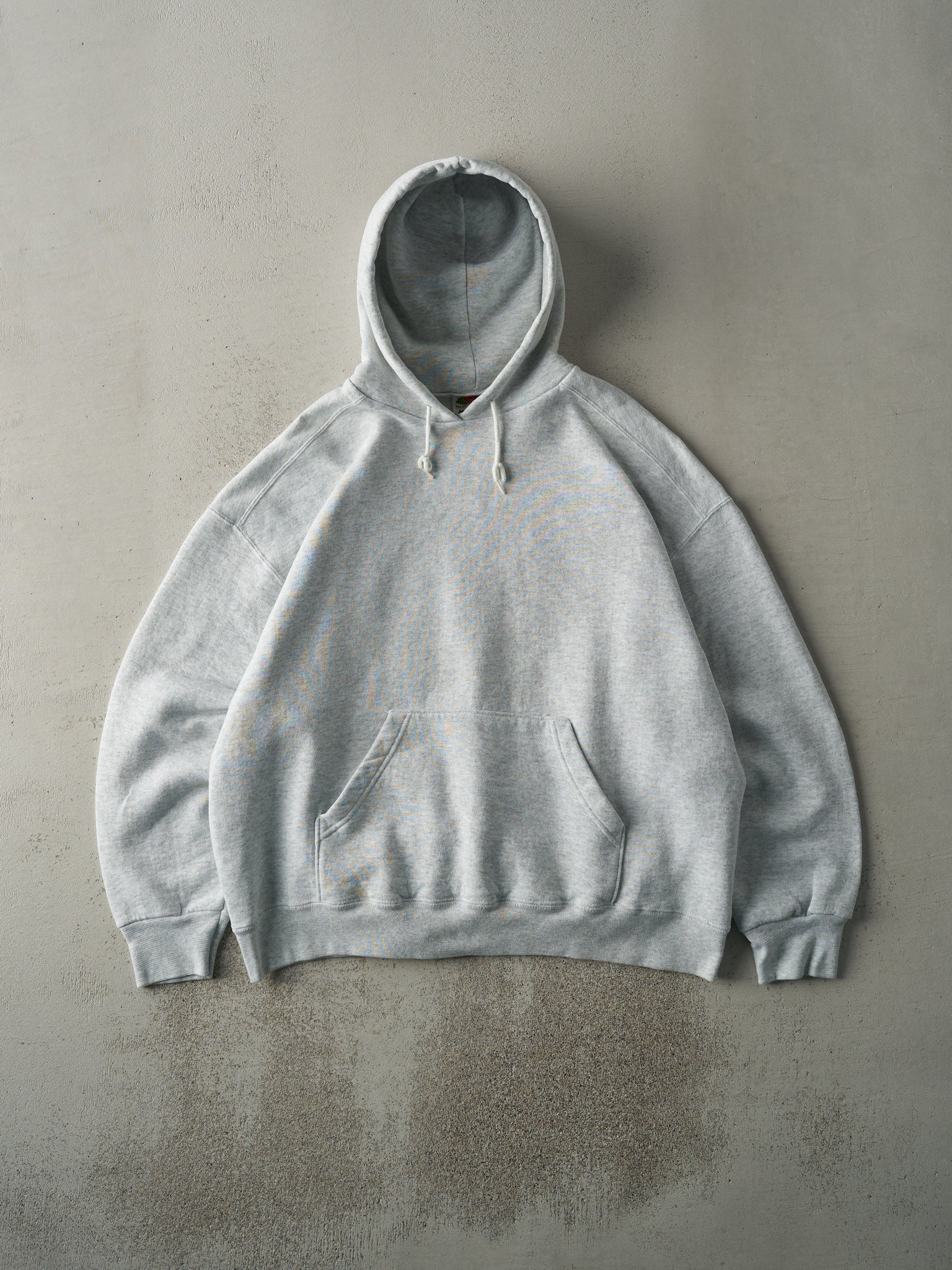 Vintage Y2K Heather Grey Blank Boxy Hoodie (L/XL)