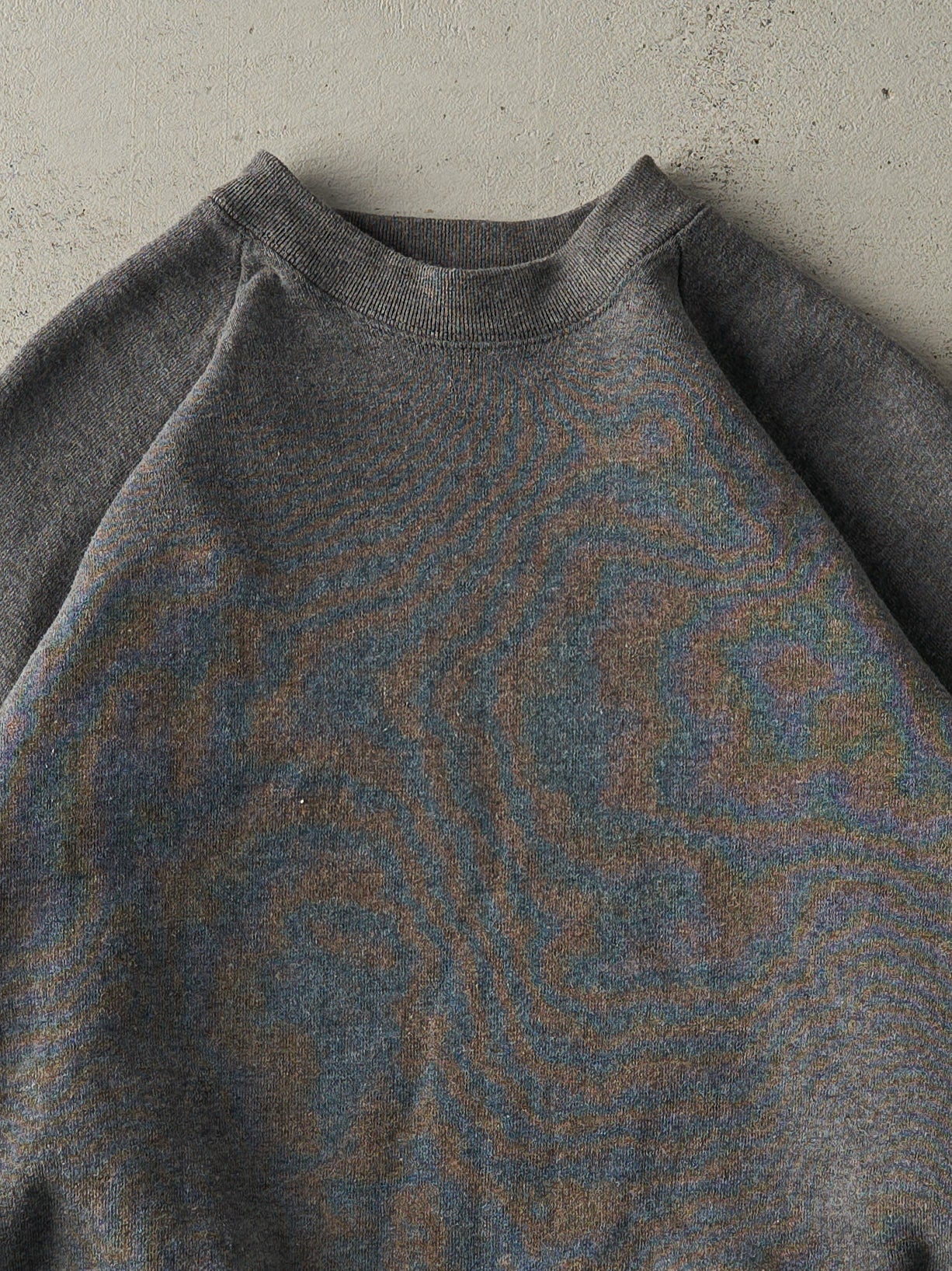 Vintage 90s Charcoal Grey Blank Boxy Crewneck (M)