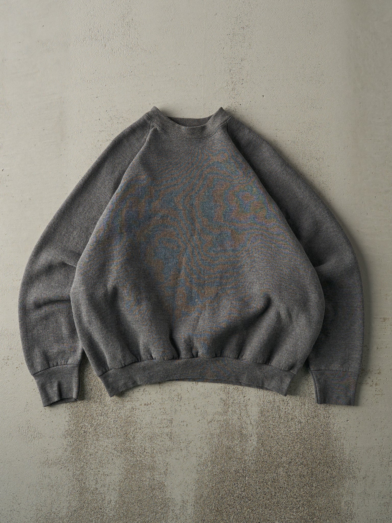 Vintage 90s Charcoal Grey Blank Boxy Crewneck (M)