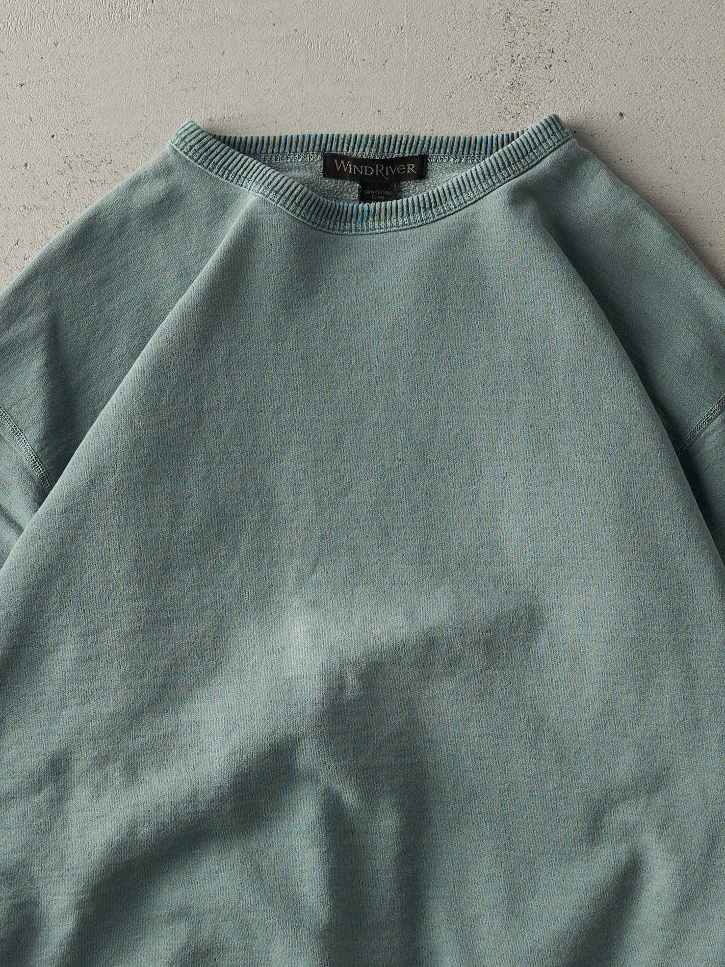 Vintage 90s Washed Green Wind River Blank Crewneck (XL)