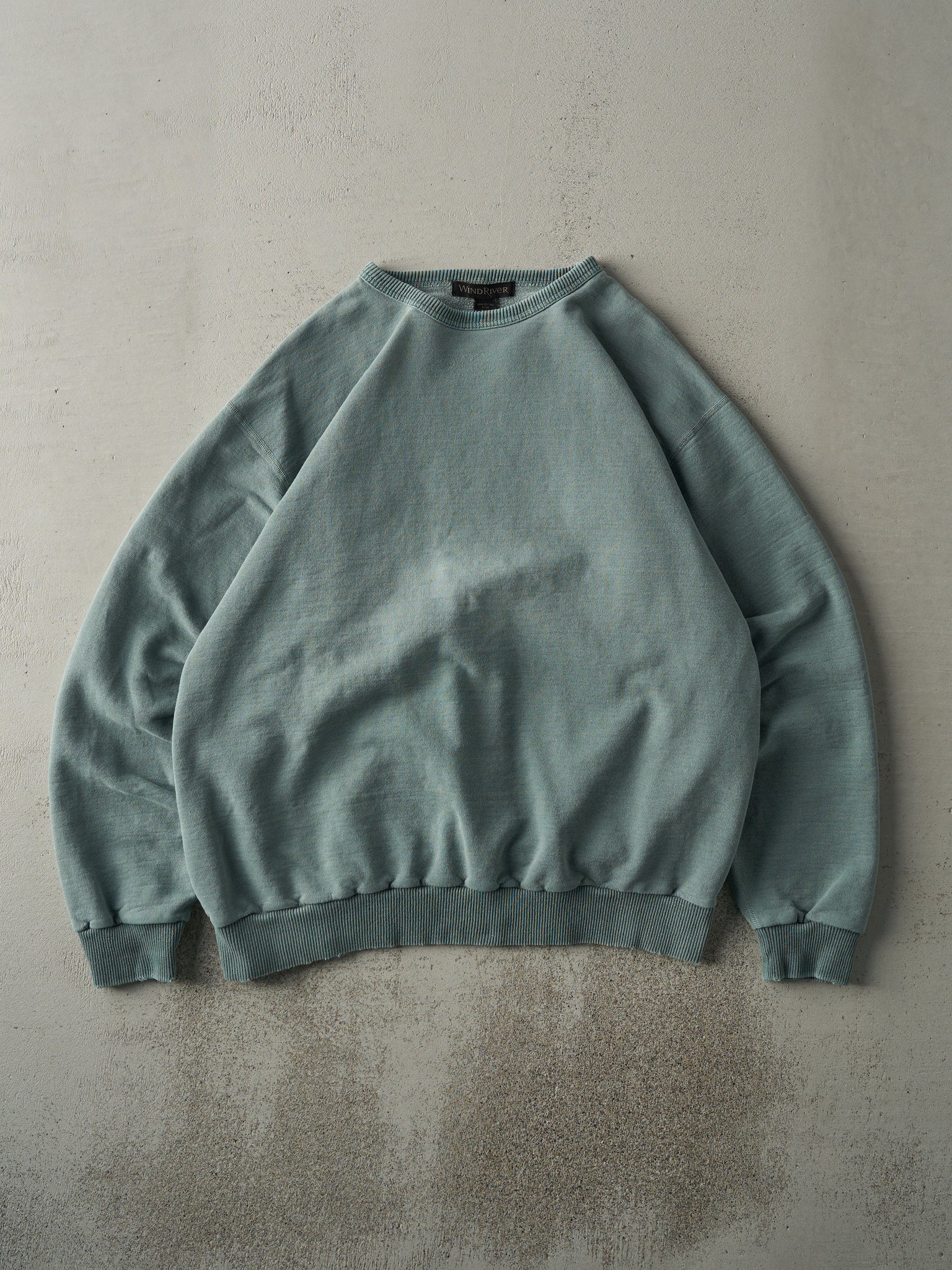 Vintage 90s Washed Green Wind River Blank Crewneck (XL)