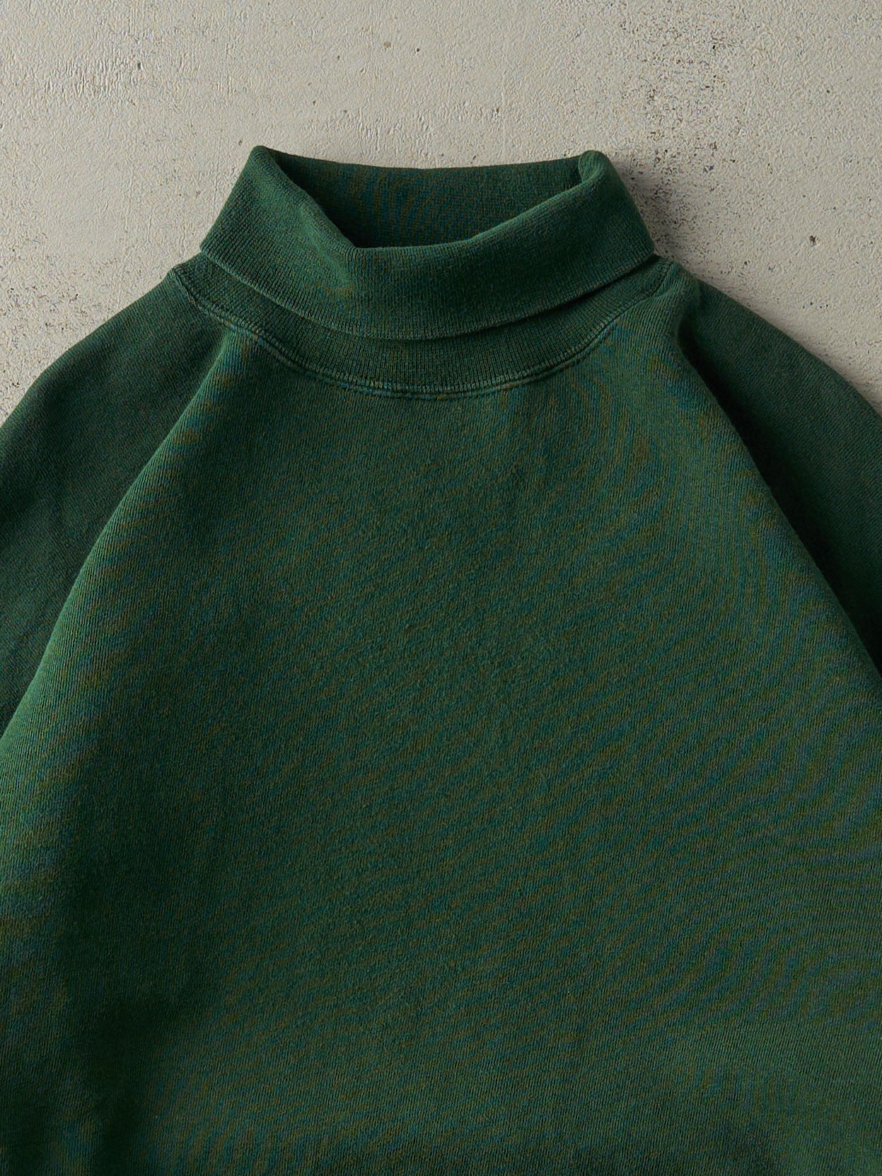 Vintage 90s Forest Green Blank Boxy Turtleneck Sweater (XL)