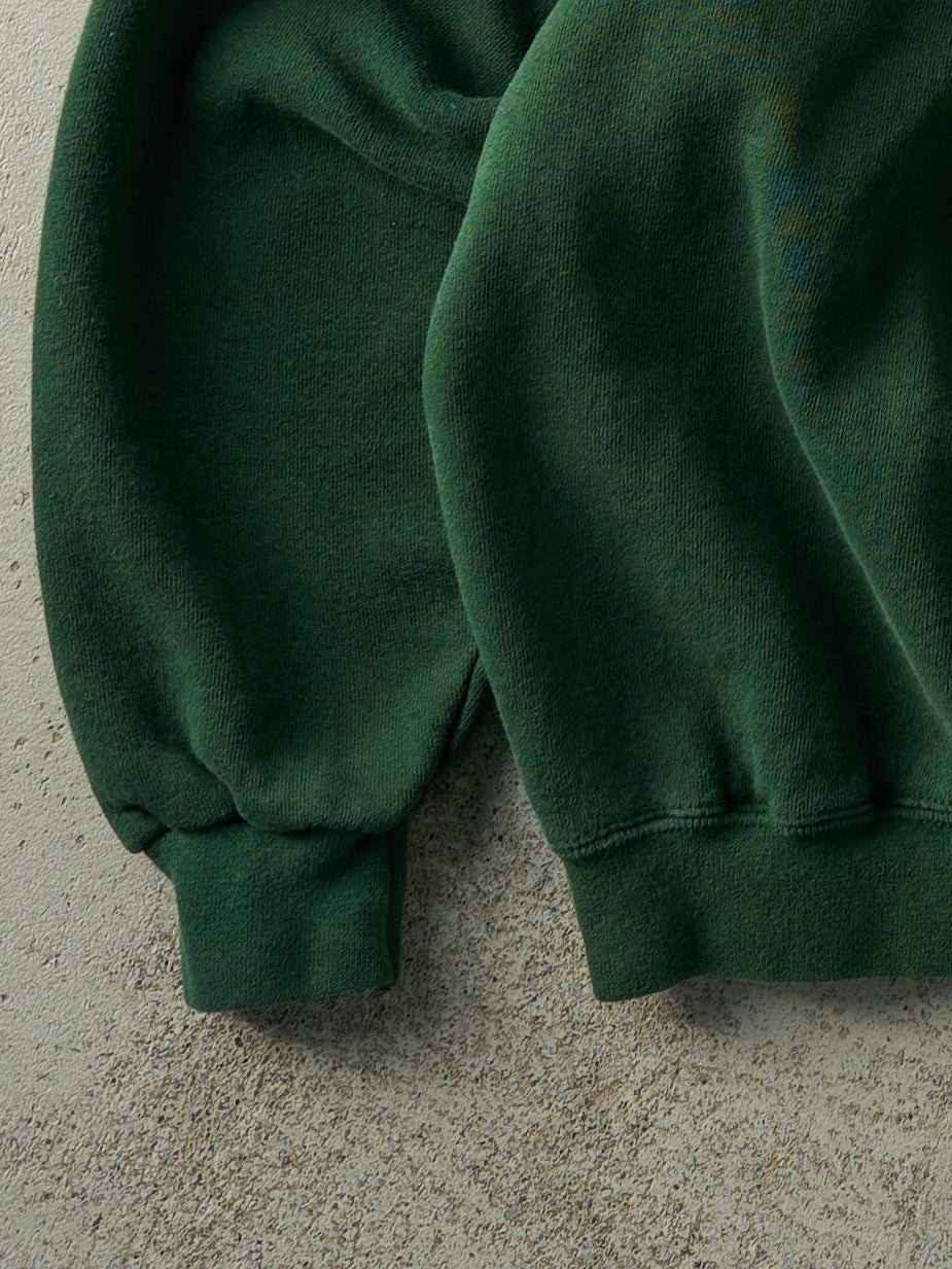 Vintage 90s Forest Green Blank Boxy Turtleneck Sweater (XL)