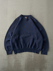 Vintage 90s Navy Blue Blank Crewneck (M)