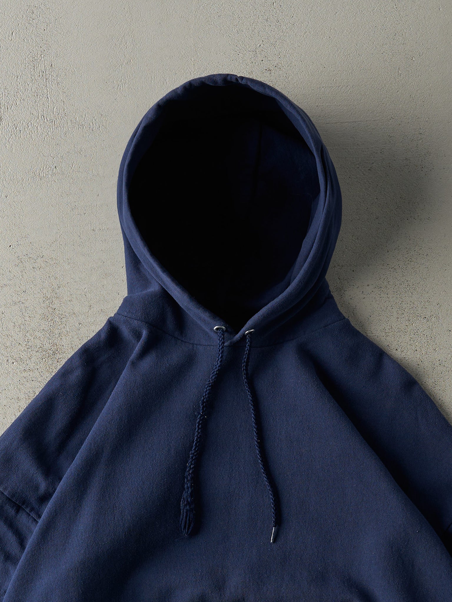 Vintage Y2K Navy Blue Blank Hoodie (L)