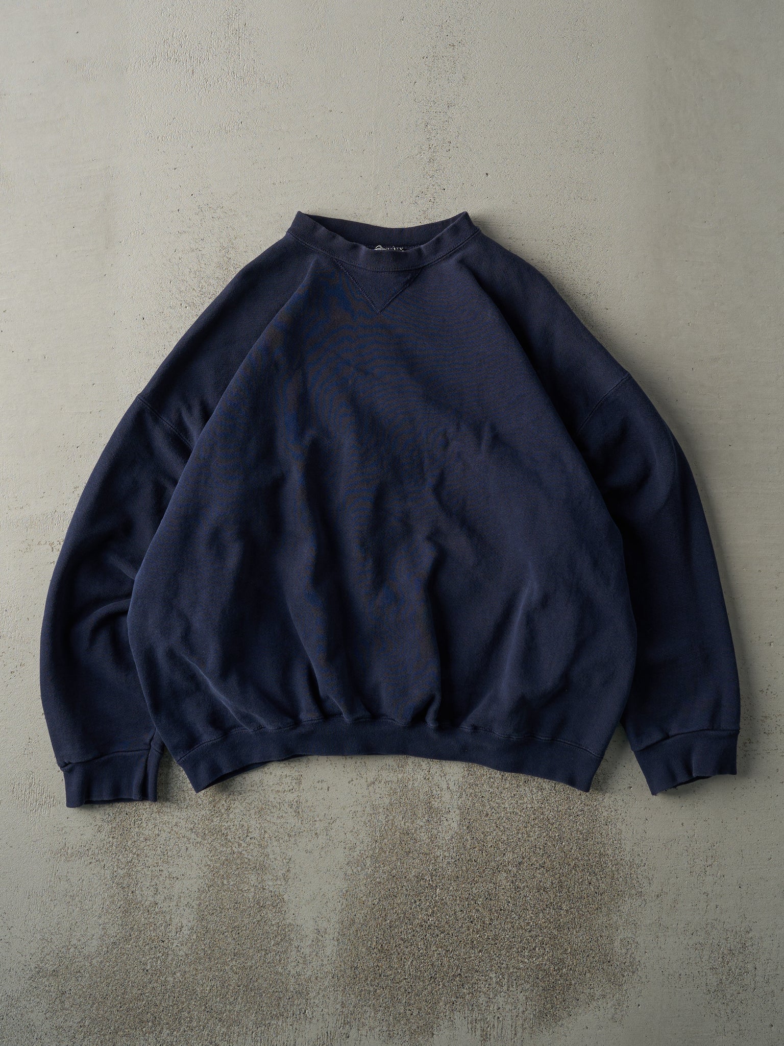 Vintage 90s Navy Blue Blank Boxy Crewneck (L)