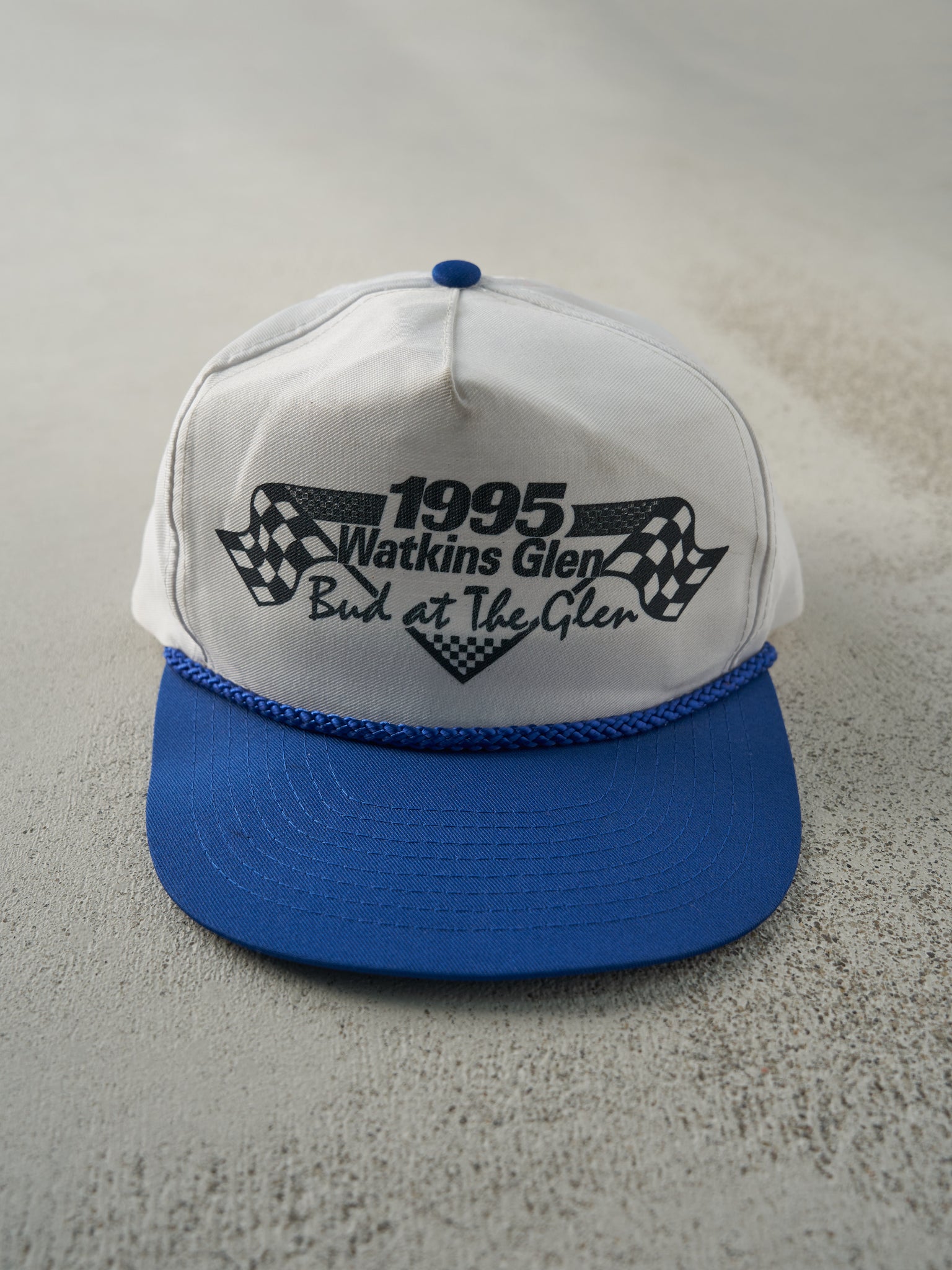 Vintage 95' White & Blue Watkins Glen Racing Snapback Hat