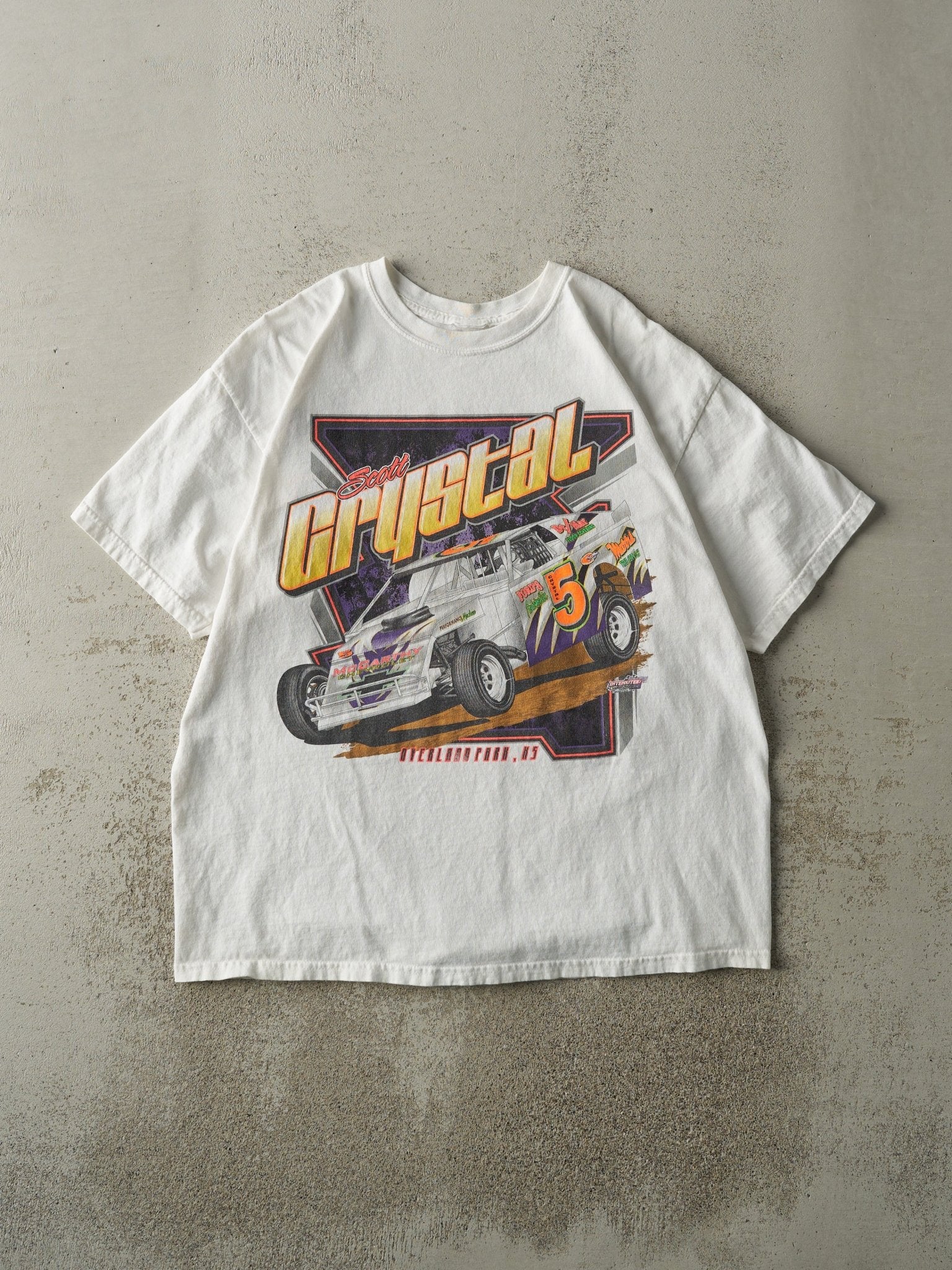 Vintage 08' White Scott Crystal Racing Tee (L)
