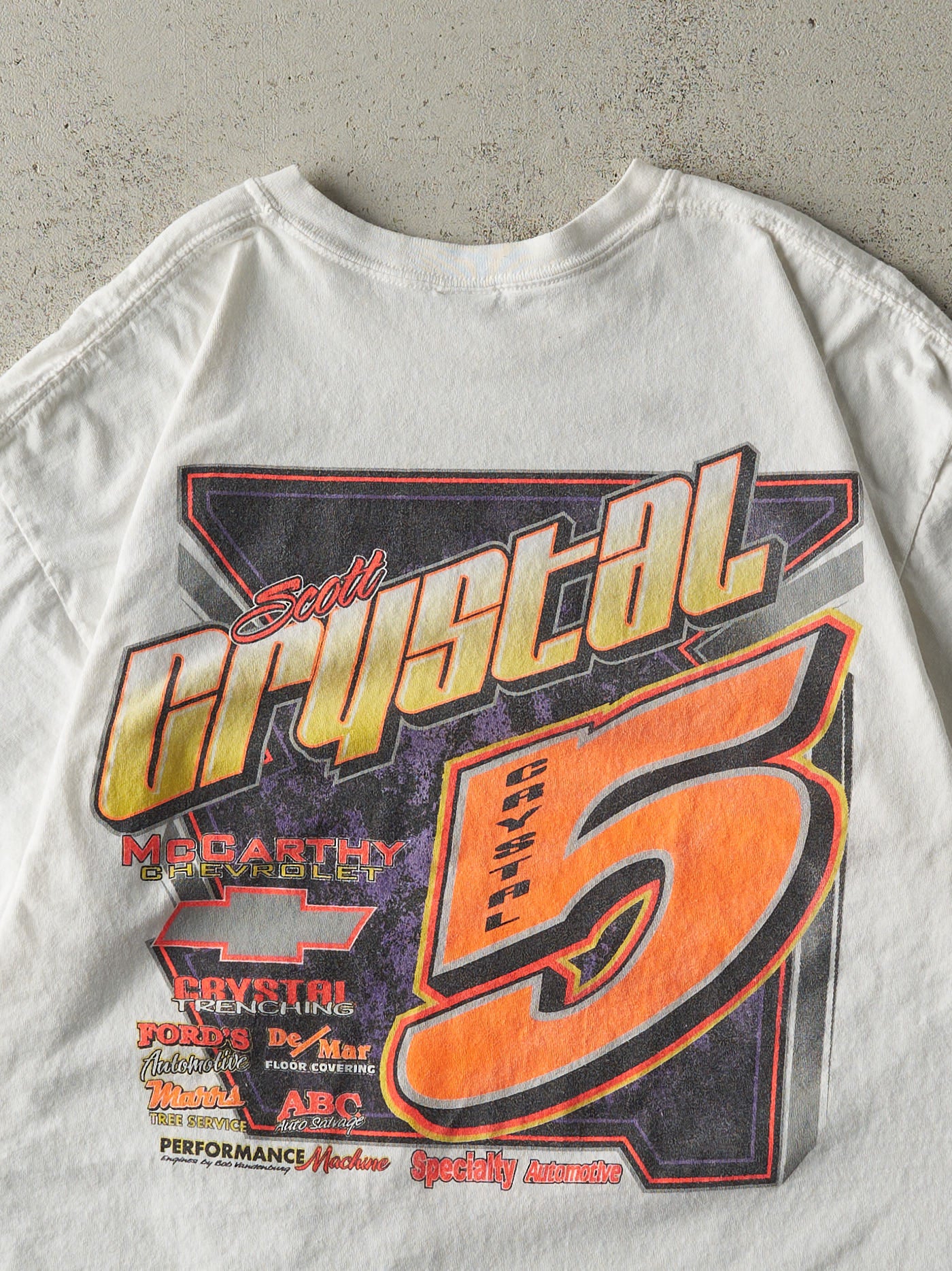 Vintage 08' White Scott Crystal Racing Tee (L)