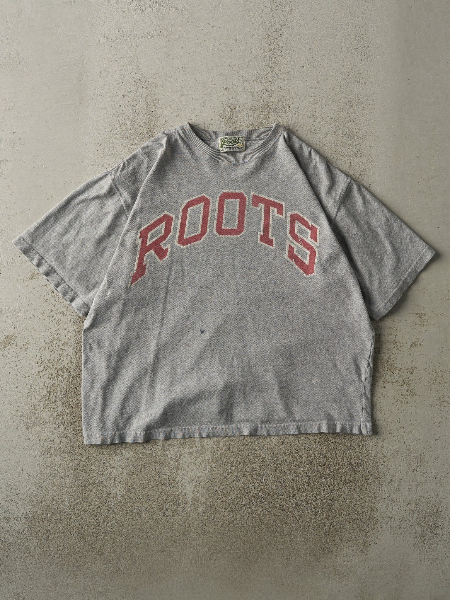 Vintage 90s Grey Roots Logo Boxy Tee (L)