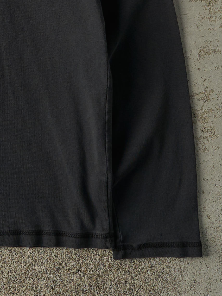 Vintage Y2K Faded Black Polo Embroidered Long Sleeve (M/L)