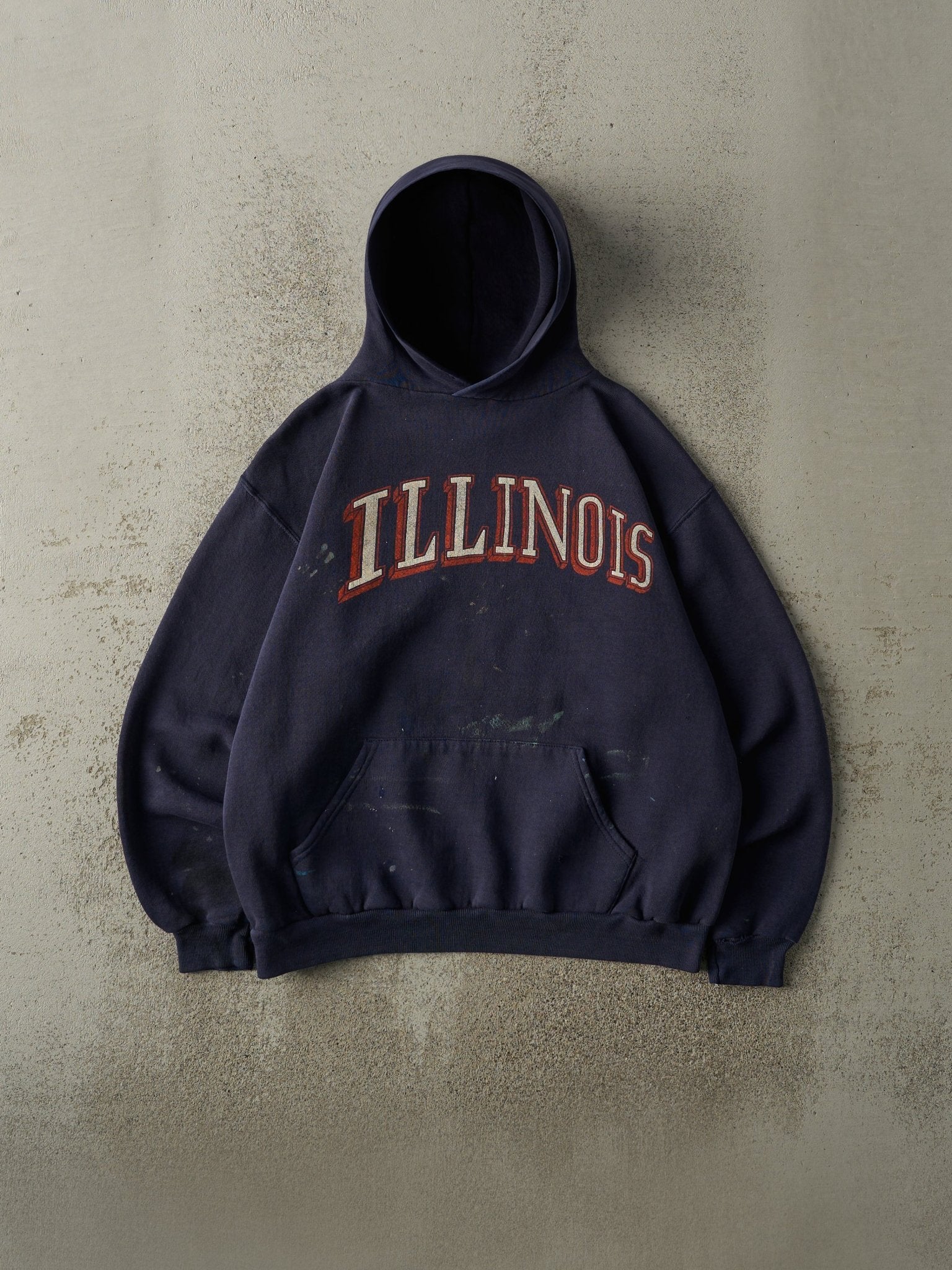 Vintage 90s Navy Blue University of Illinois Russell Athletic Hoodie (M)