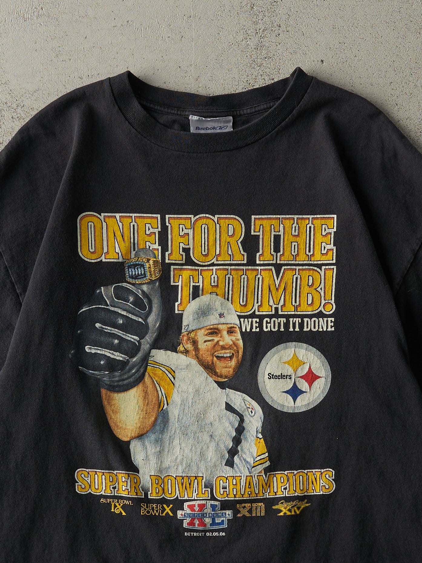Vintage 06' Black Pittsburgh Steelers Super Bowl Champions Tee (L)