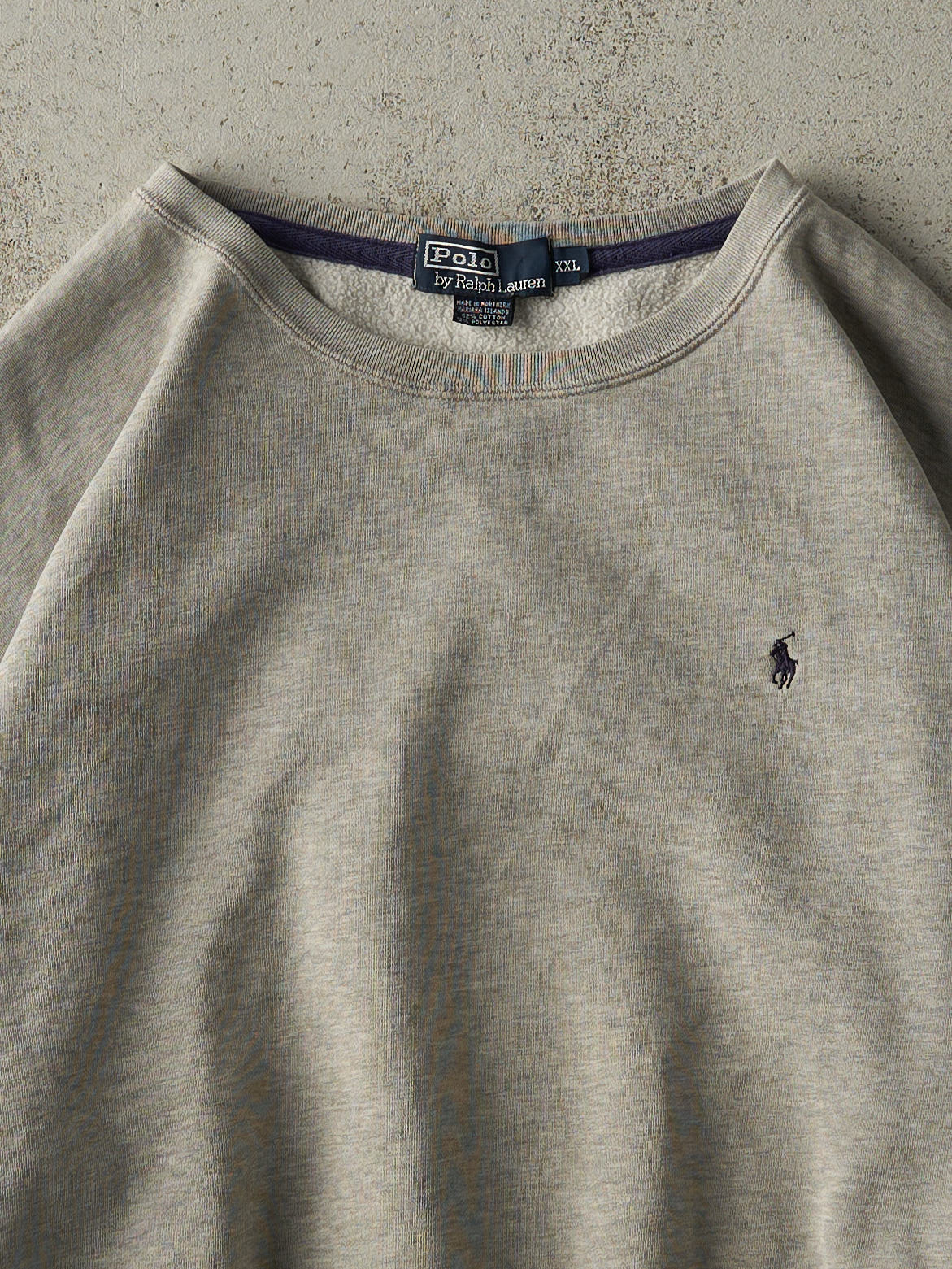 Vintage 90s Grey Embroidered Ralph Lauren Crewneck (XXL)