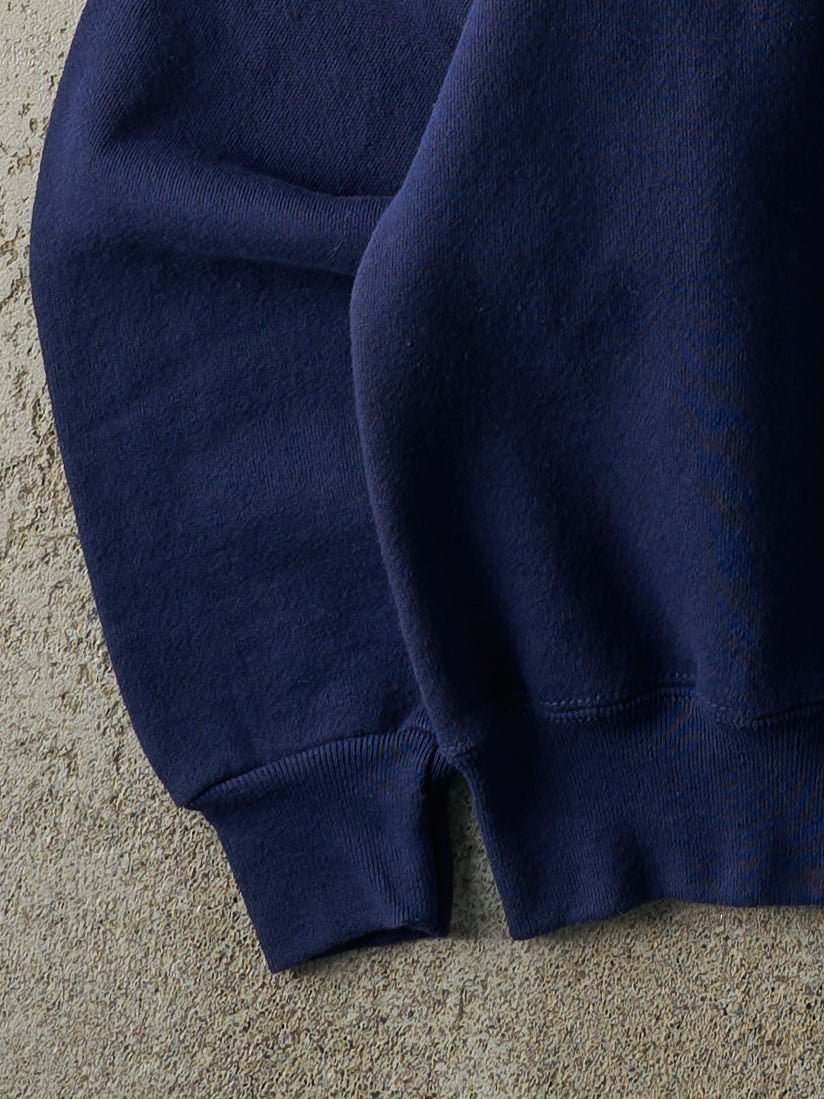 Vintage 90s Navy Blue Blank Crewneck (M)