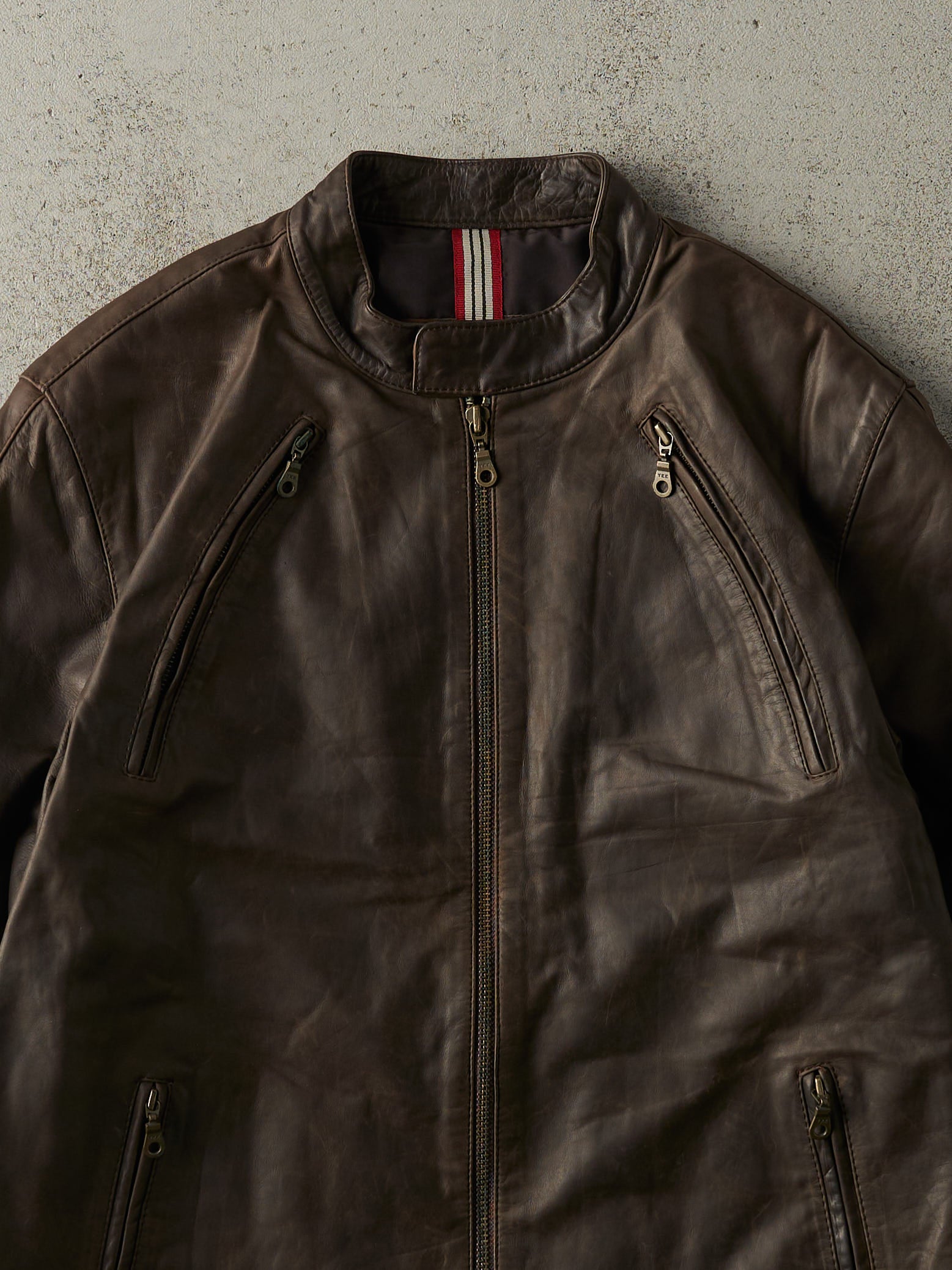 Vintage Y2K Brown Danier Soft Leather Biker Jacket (M)
