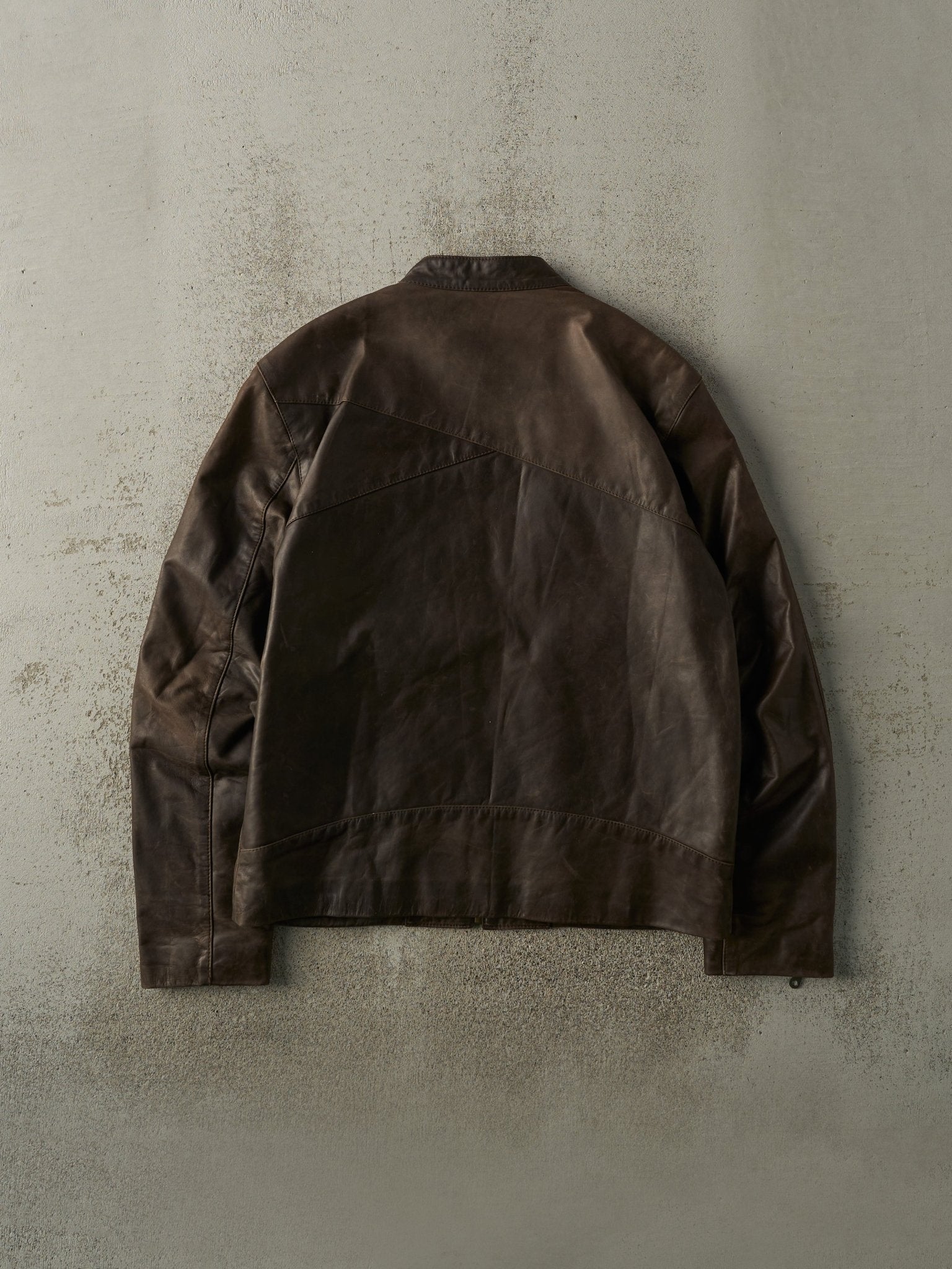 Vintage Y2K Brown Danier Soft Leather Biker Jacket (M)