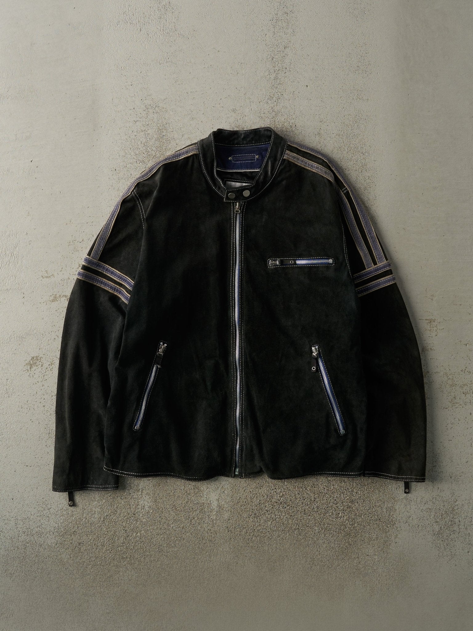 Vintage 90s Black Wilsons Suede Leather Jacket (M)