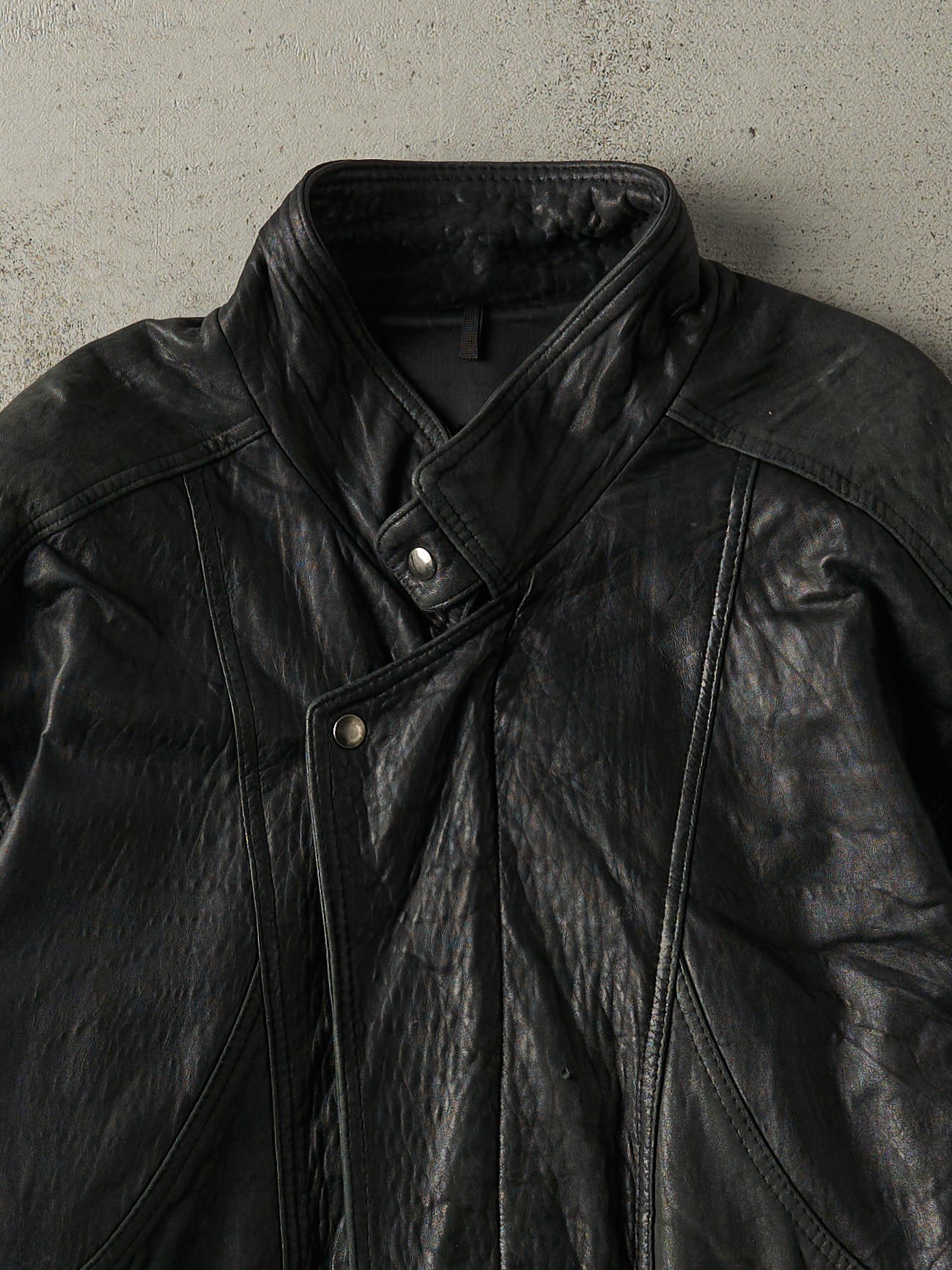 ジャケット・アウター 90s archive   Leather Jacket The 90s Cut Leather Jacket - Solid Black – Rebalance Vintage